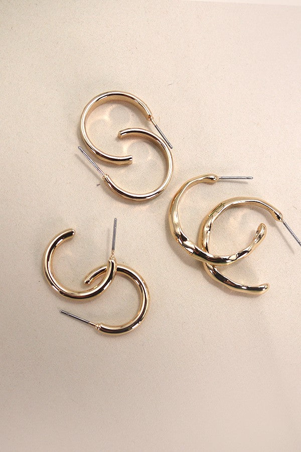 Miller Hammered Trio Earring Set