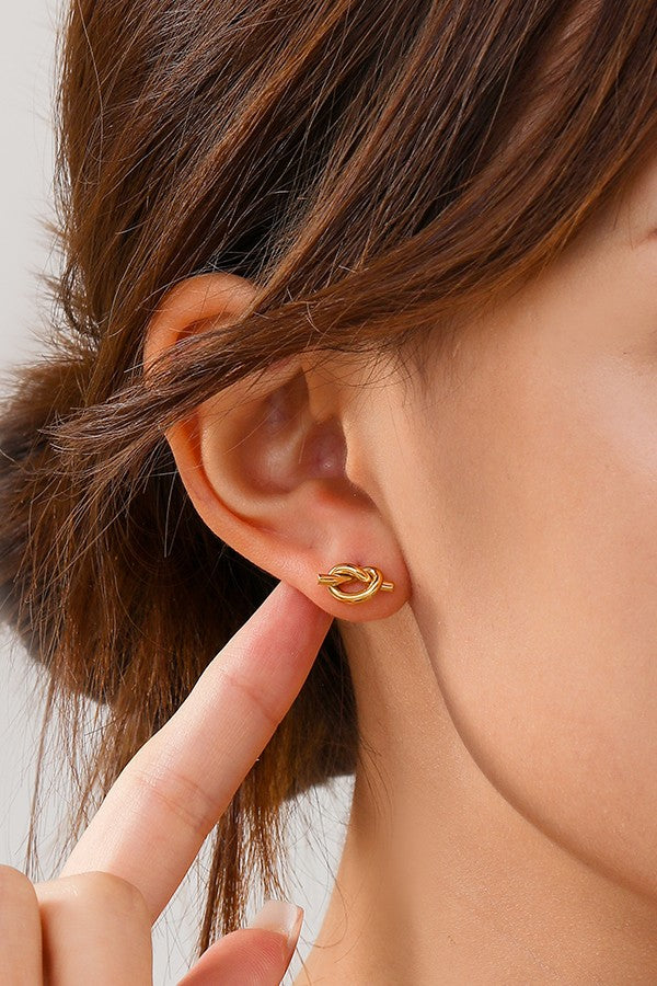 18K Tarnish-Free Knot Stud Earring