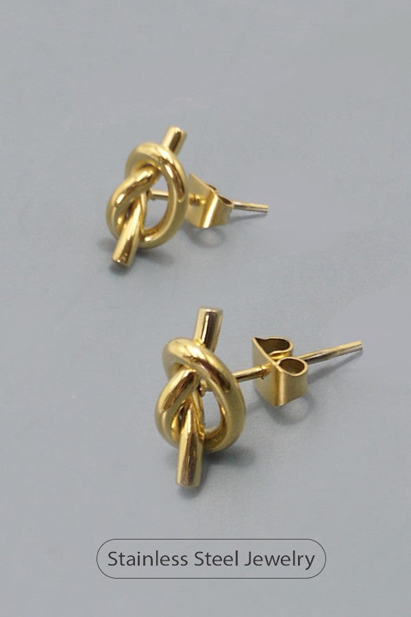 18K Tarnish-Free Knot Stud Earring