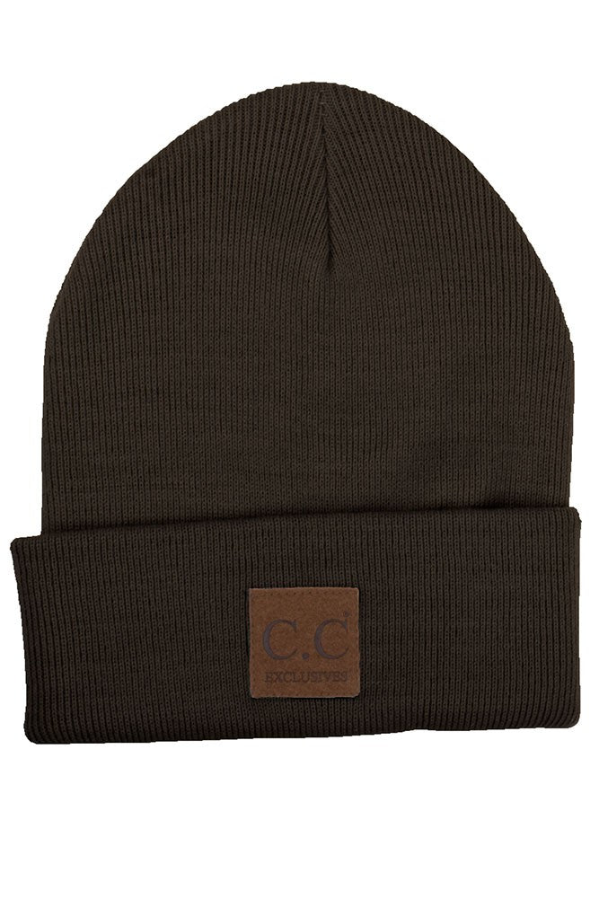 Classic Solid Patch Unisex Beanie {Multiple Colors}
