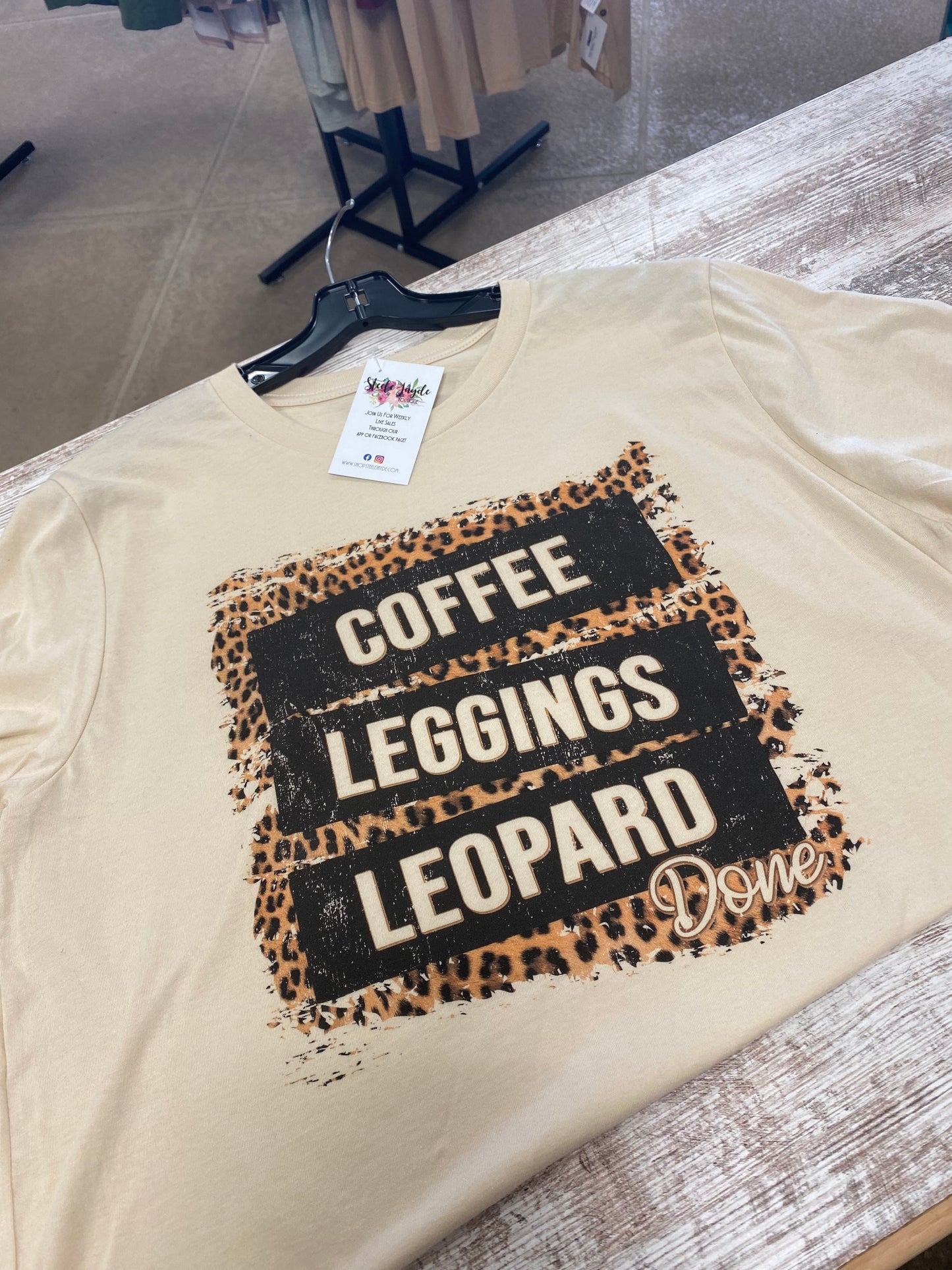 Coffee Leggings Leopard Graphic Tee
