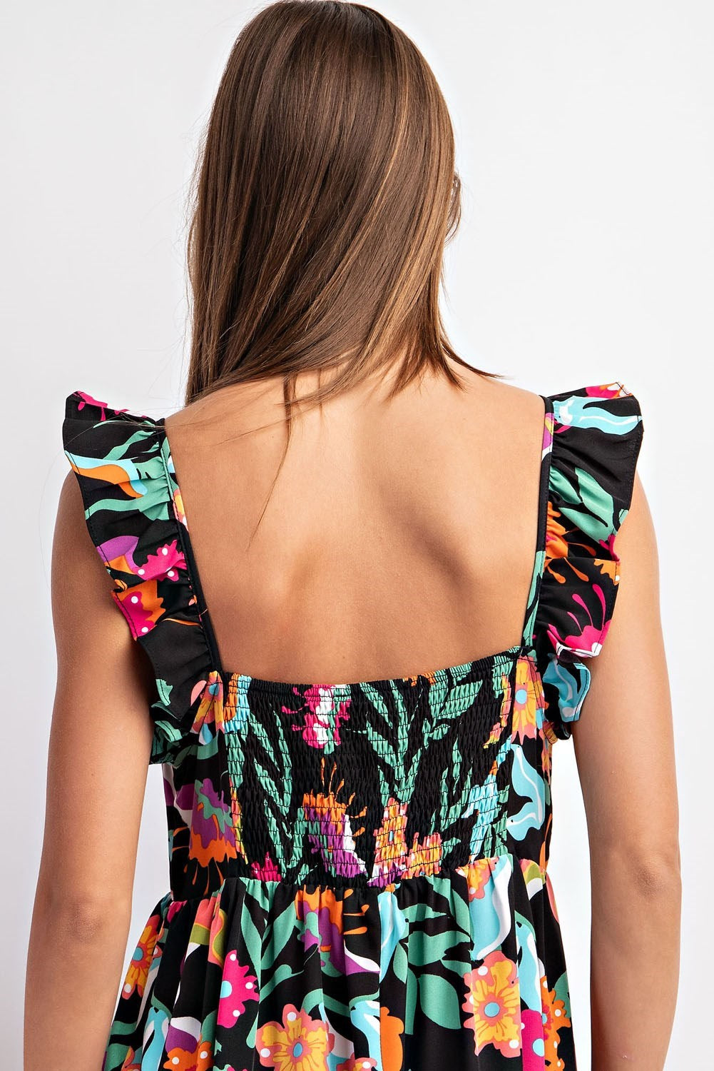 Joy Square Neck Midi Dress {Black}