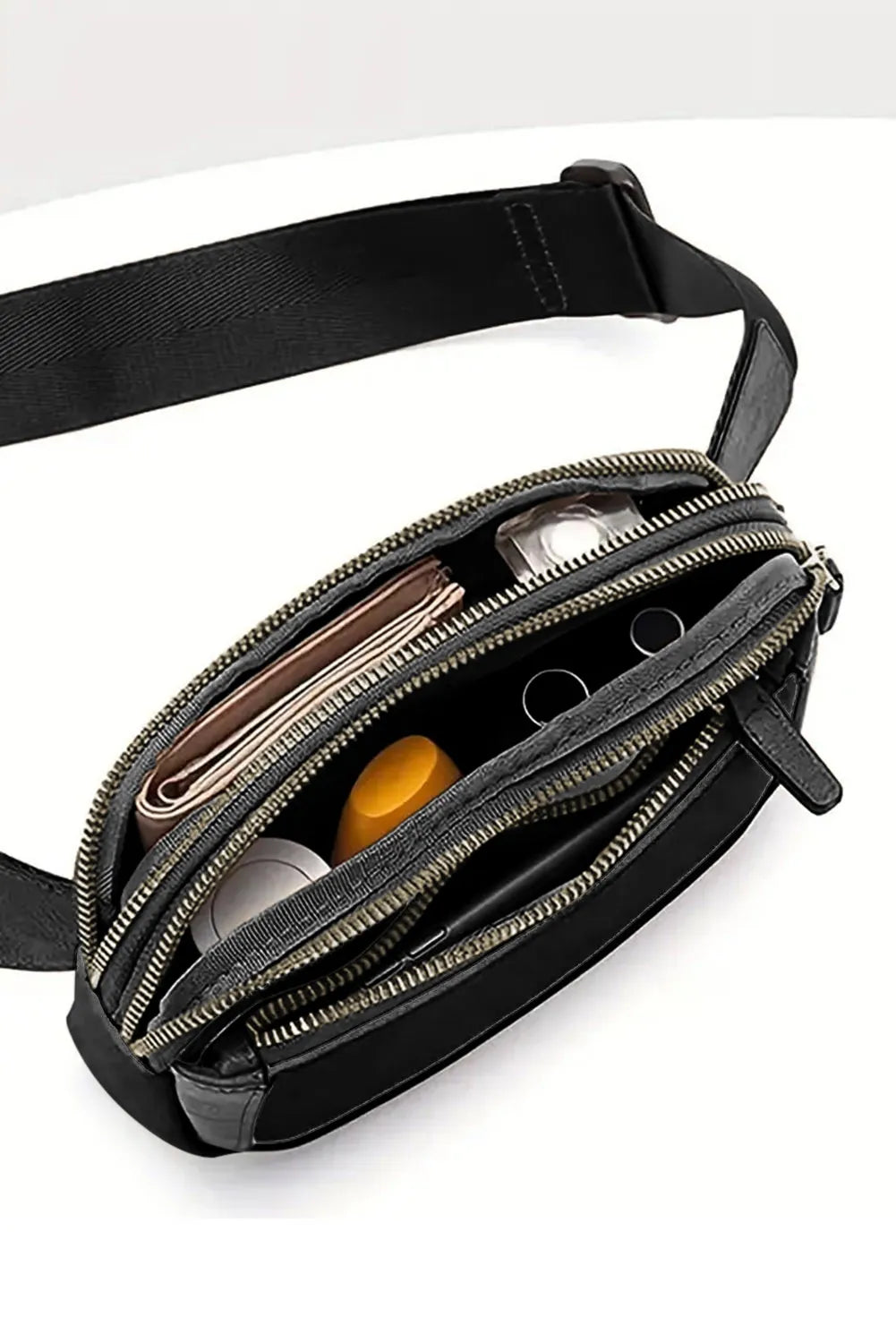 Joey Multi-Pocket Crossbody {Black}