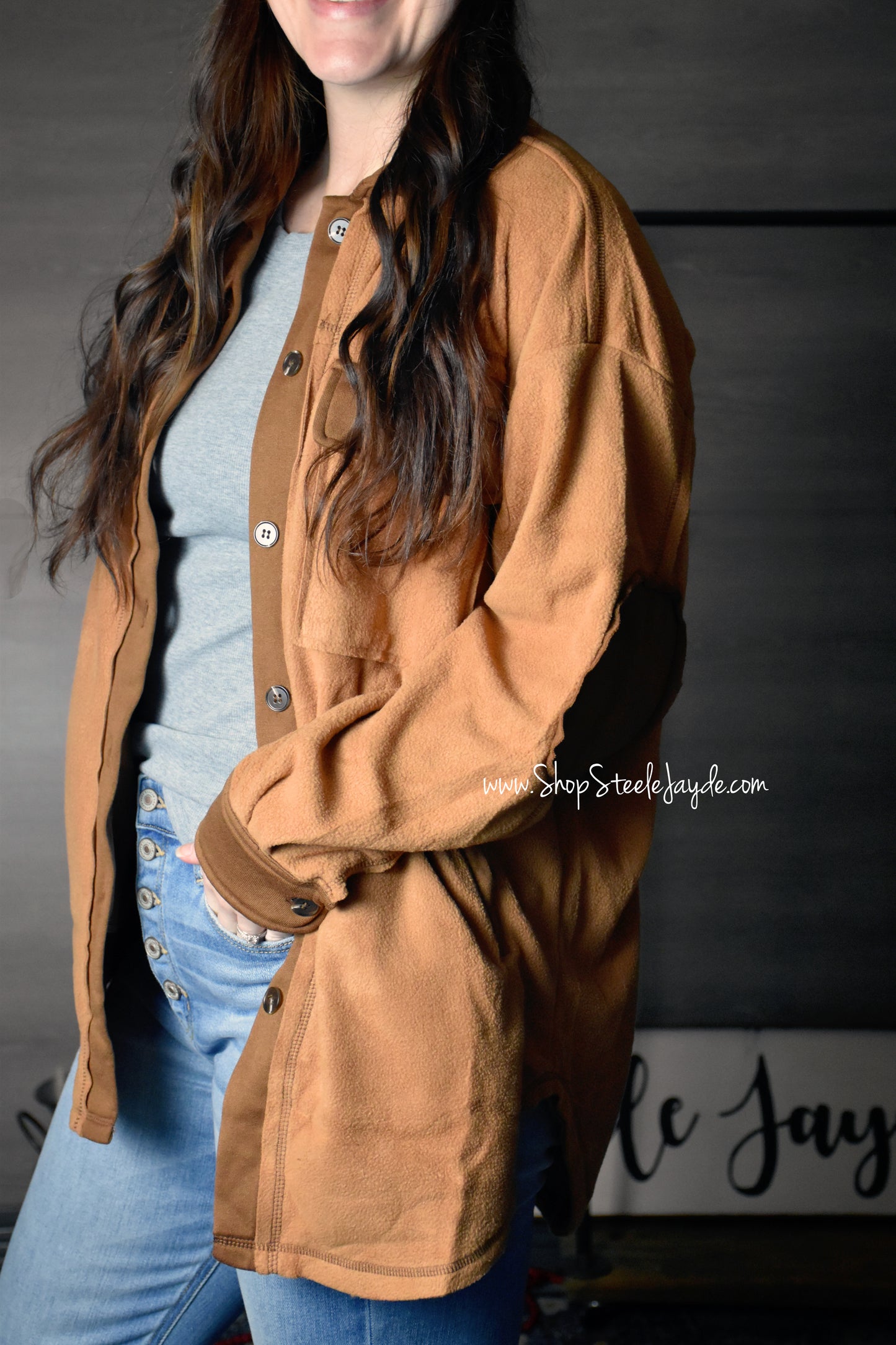 Loose Fit Cozy Fleece Jacket {Camel}