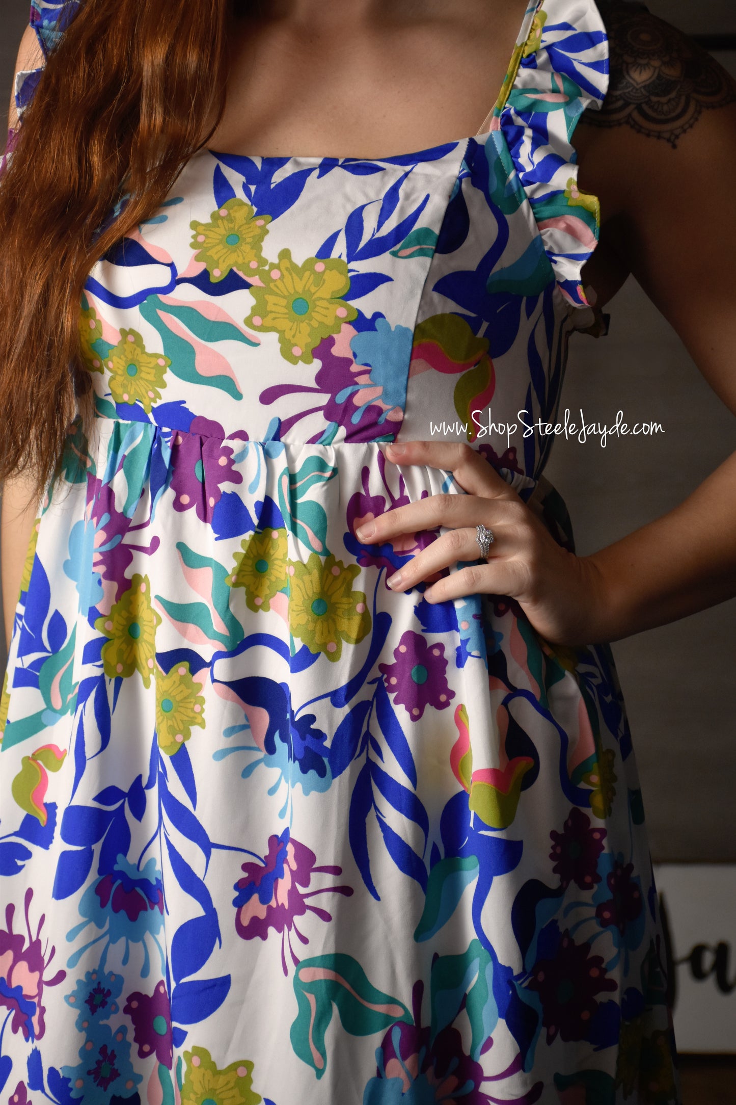 Joy Square Neck Midi Dress {Off-White}