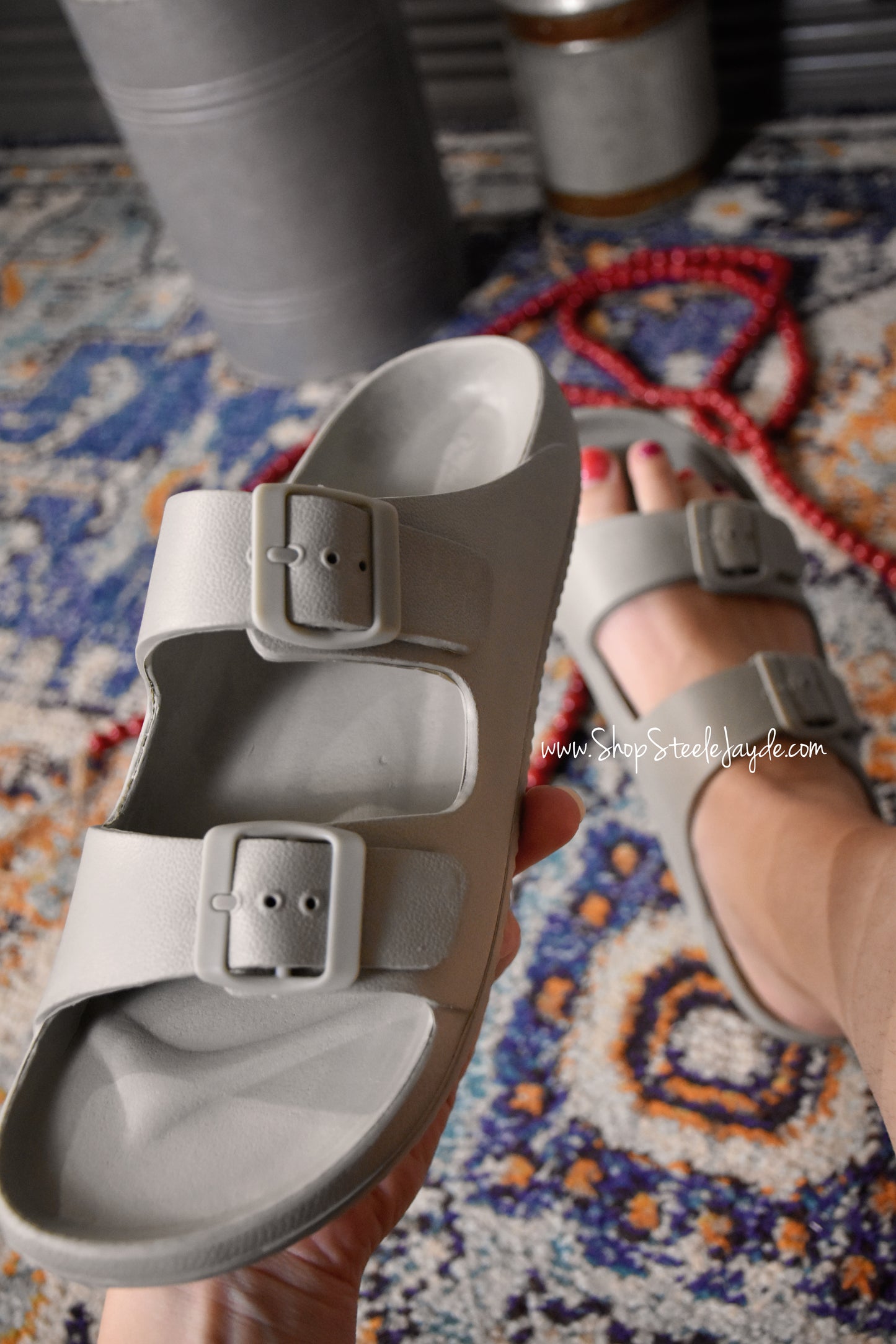 Duran Buckle Sandal {Sage Grey}