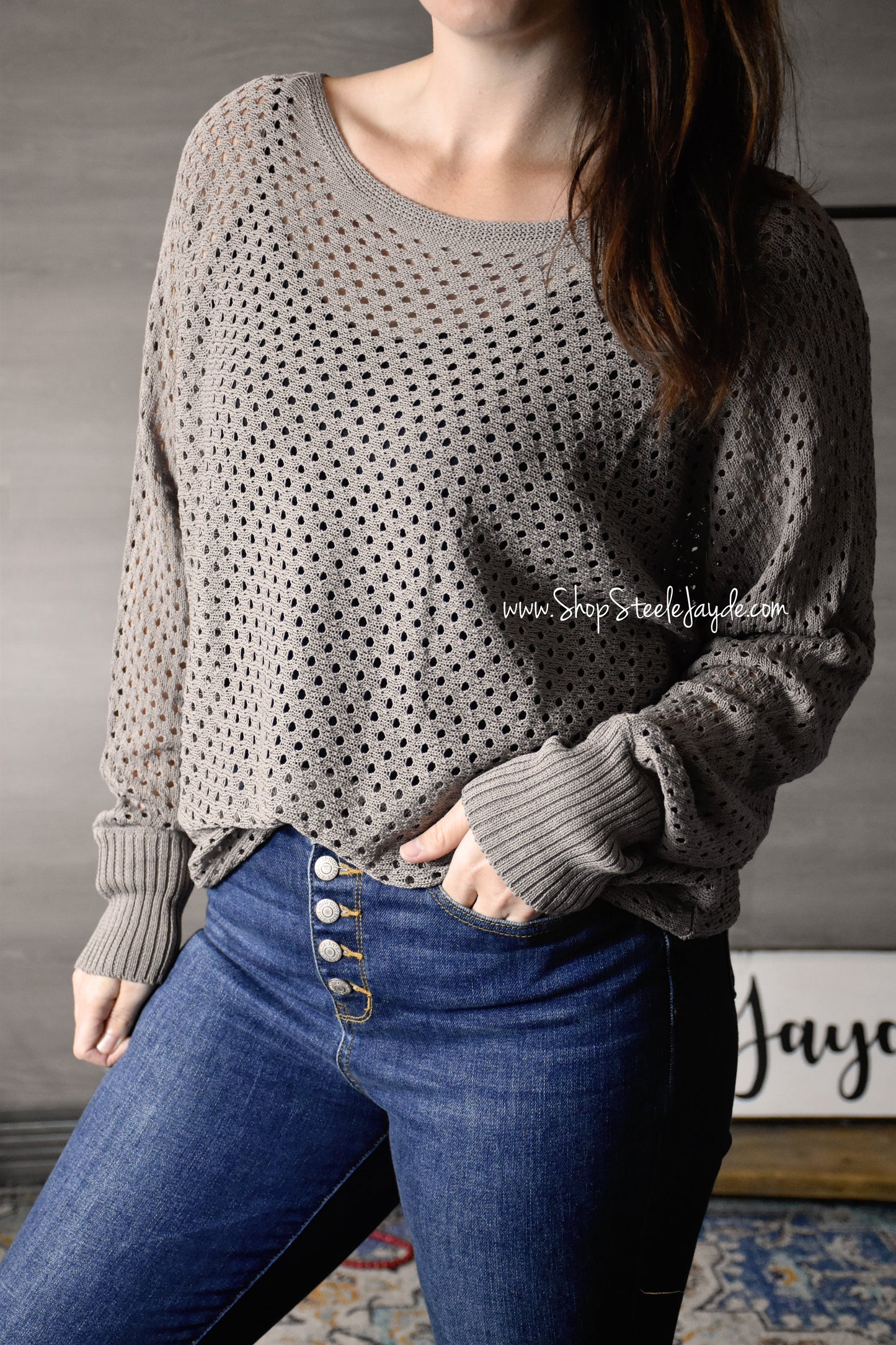 Eyelet Knit Sweater Top {CoCo}