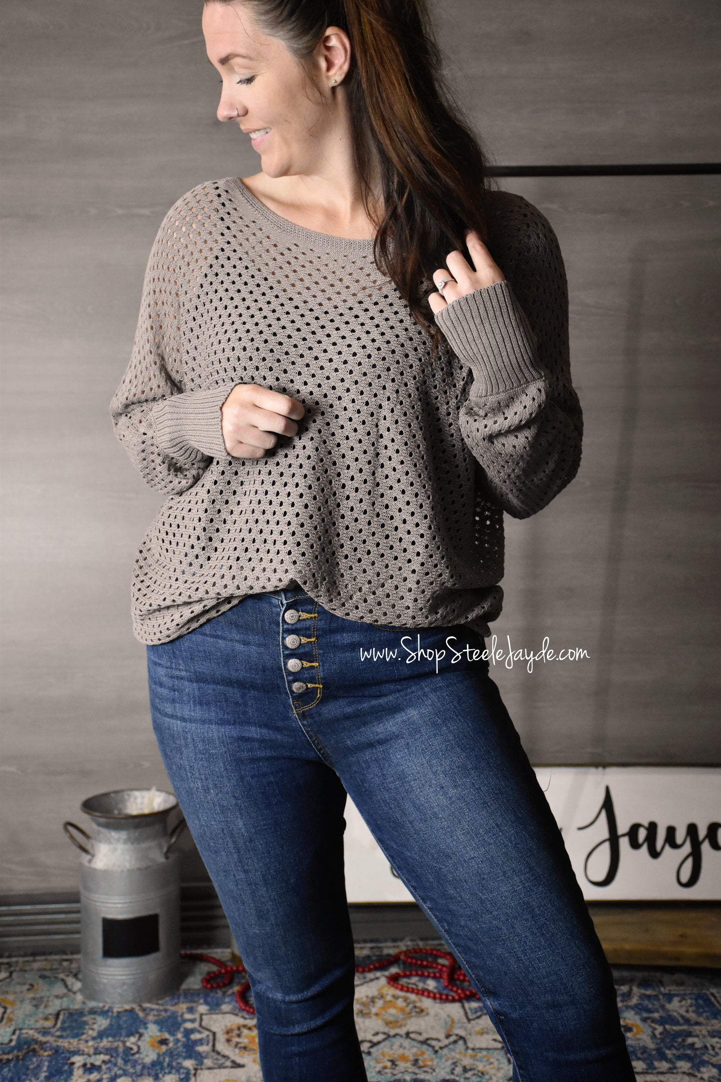 Eyelet Knit Sweater Top {CoCo}