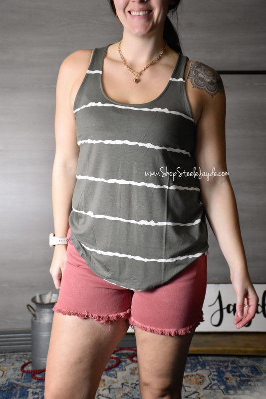 Free Falling Flowy Tank {Olive} CLEARANCE