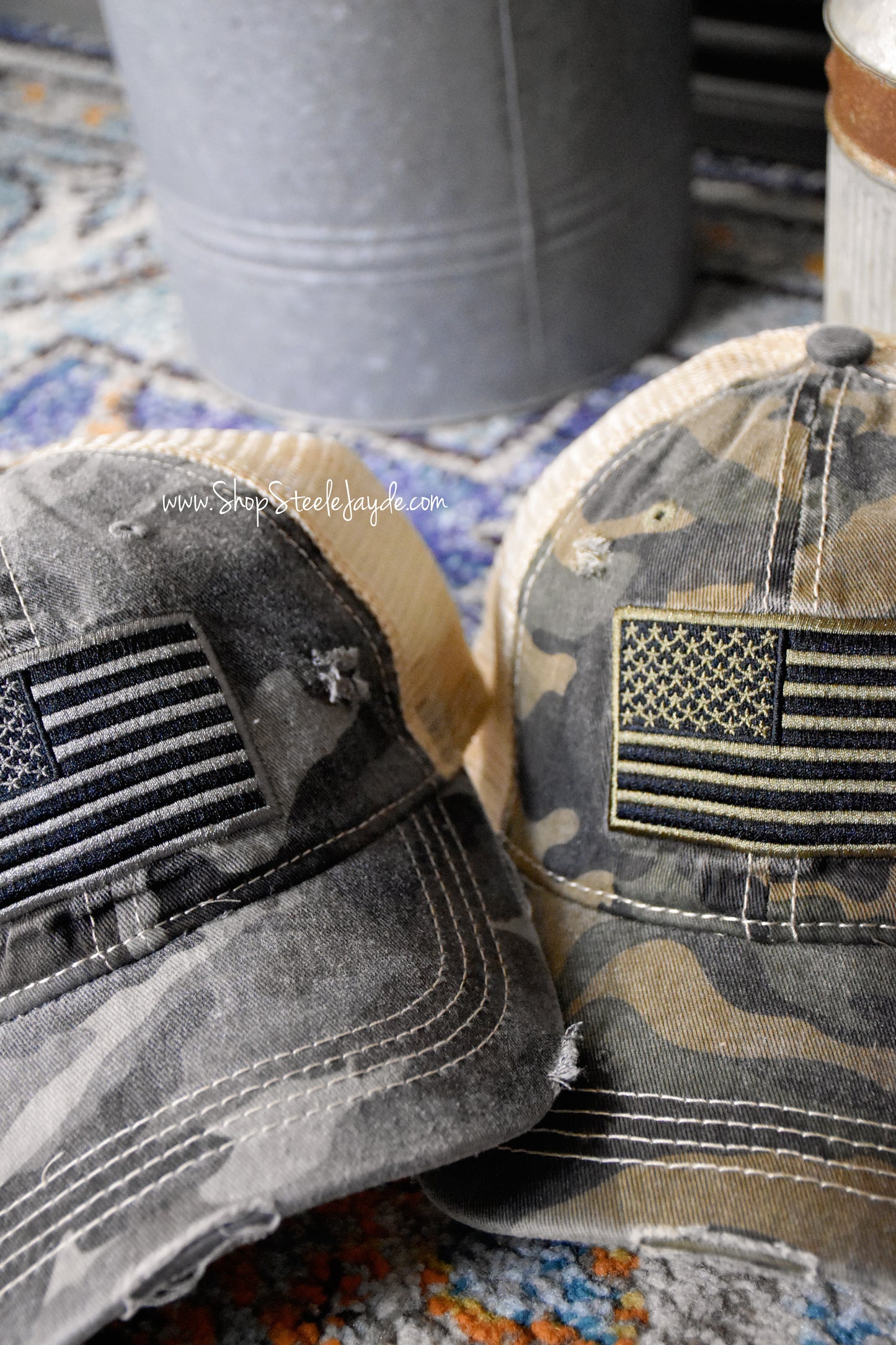 Distressed Flag Baseball Cap {Multiple Colors}