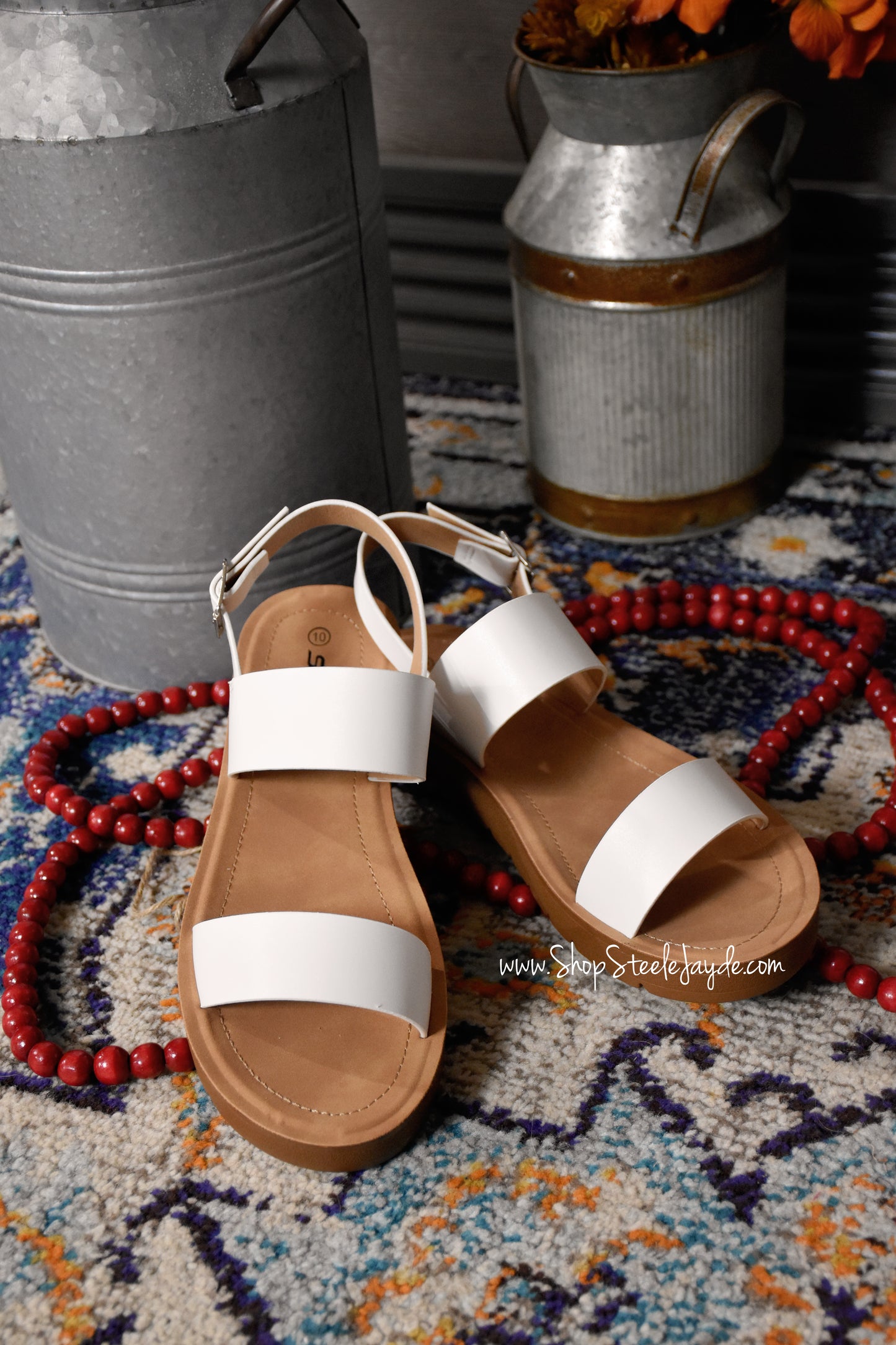 Anderson Comfort Sole Sandal {White} CLEARANCE