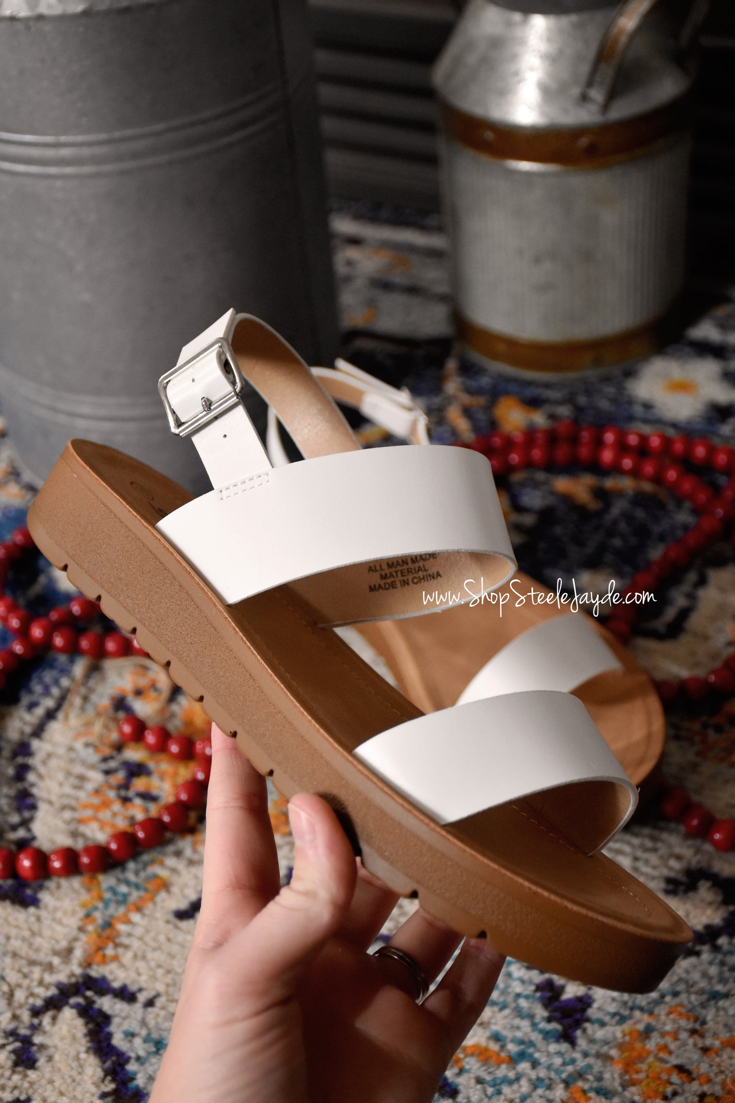 Anderson Comfort Sole Sandal {White} CLEARANCE