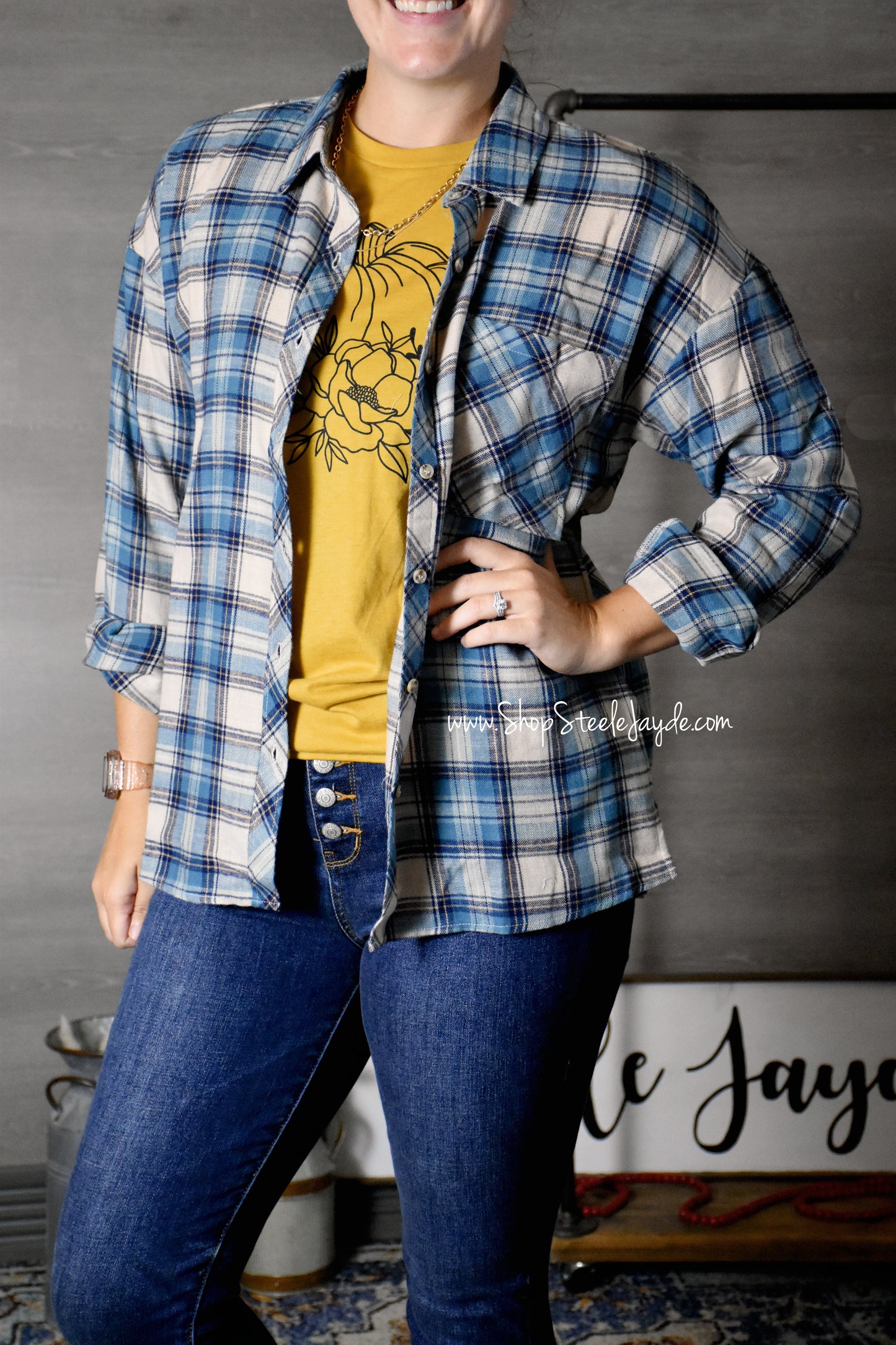 Augustus Lightweight Plaid Top CLEARANCE