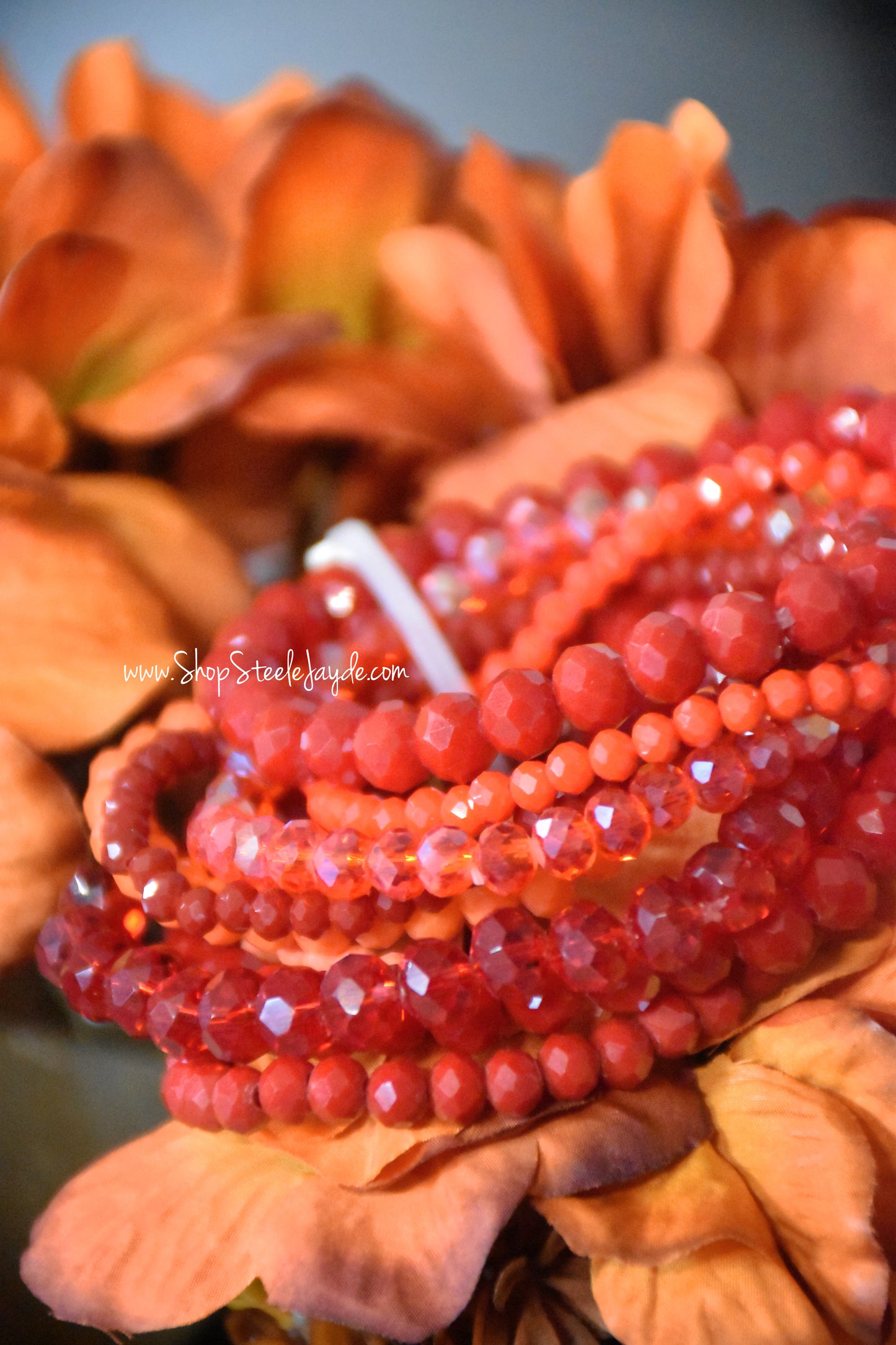 Ledger Shimmer Bracelet Stack {Red}