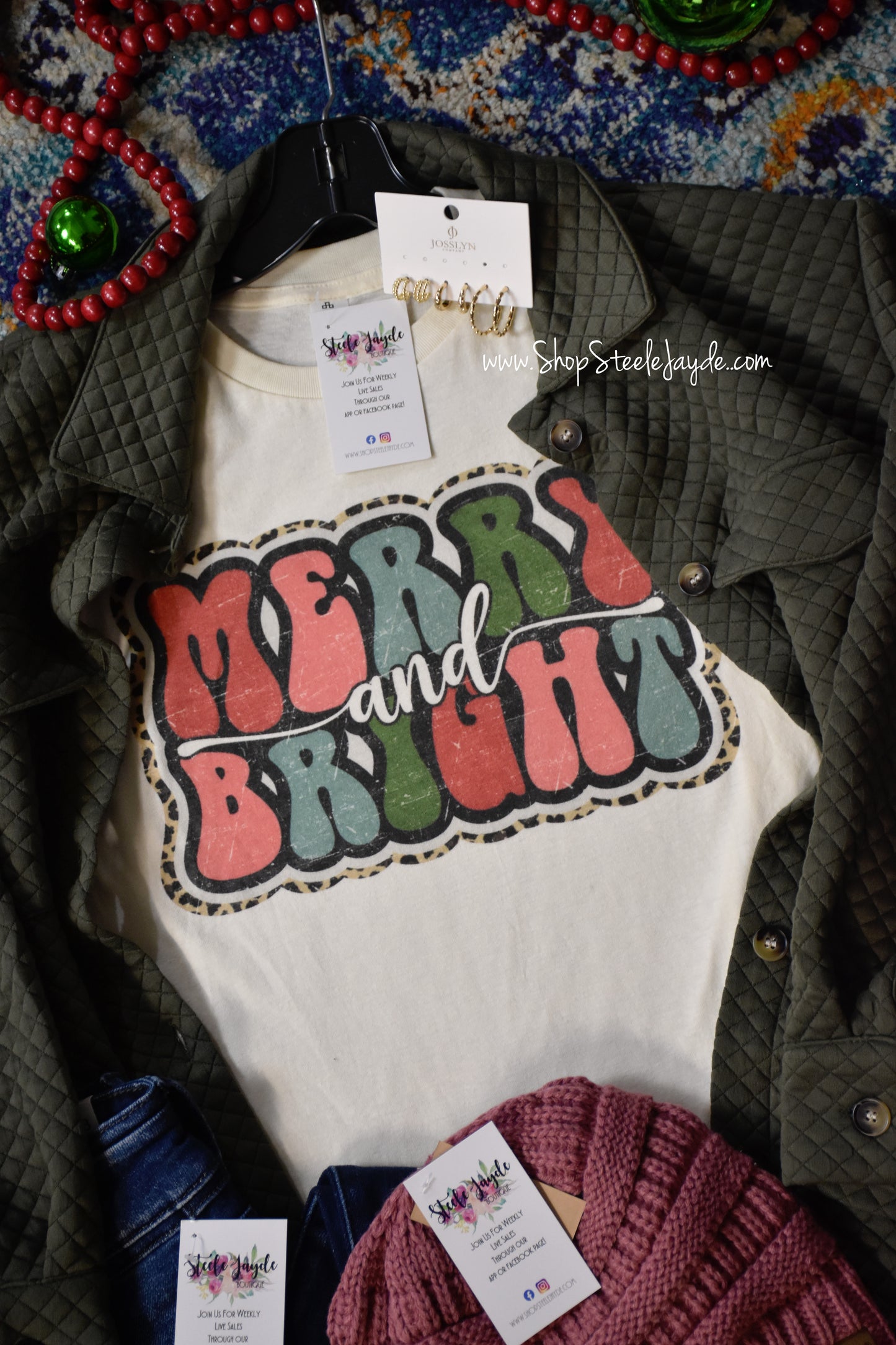 Merry & Bright Colorful Graphic Tee
