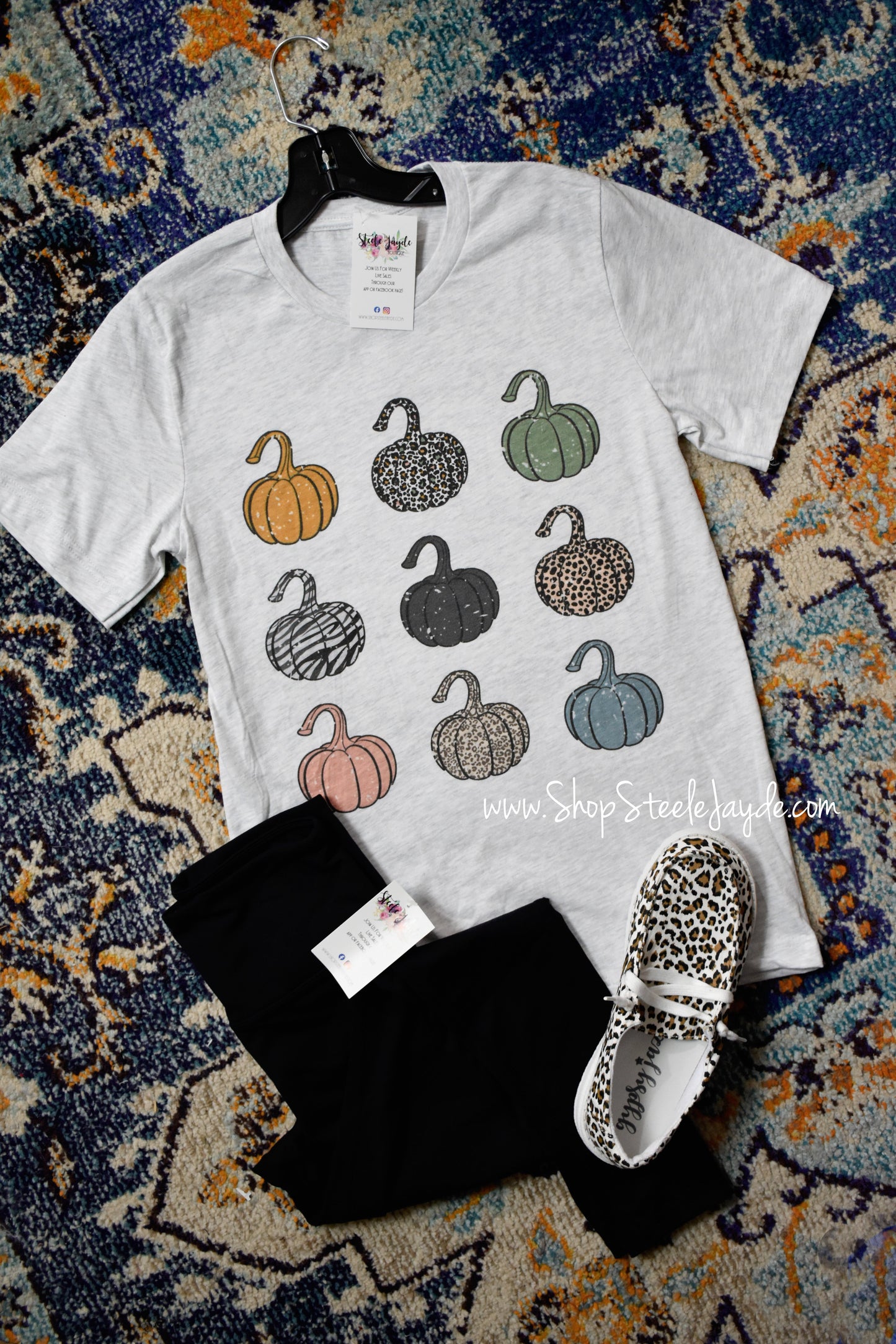 Multi-Pattern Pumpkins Graphic Tee