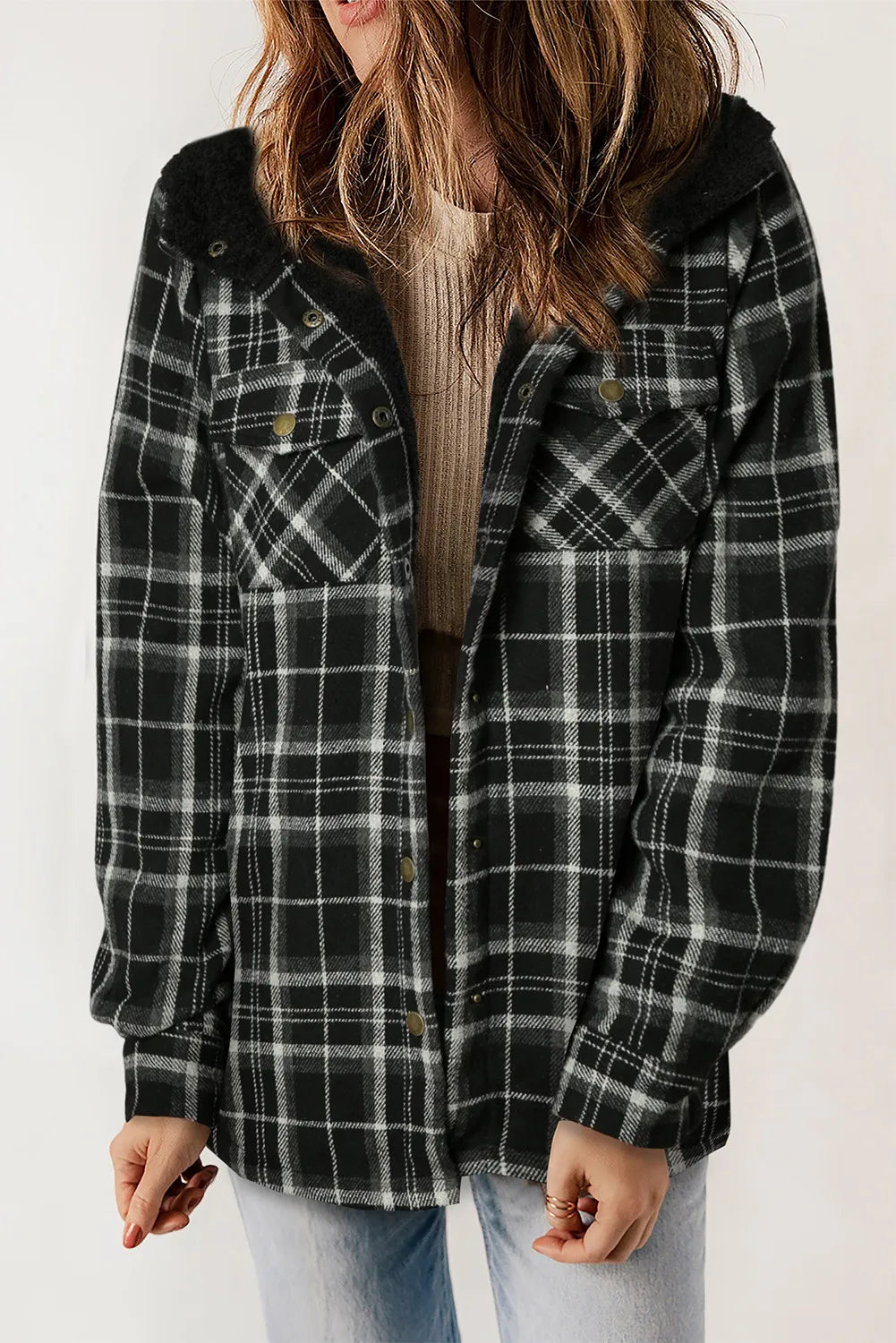 Jasper Sherpa Lux Shacket {Black}