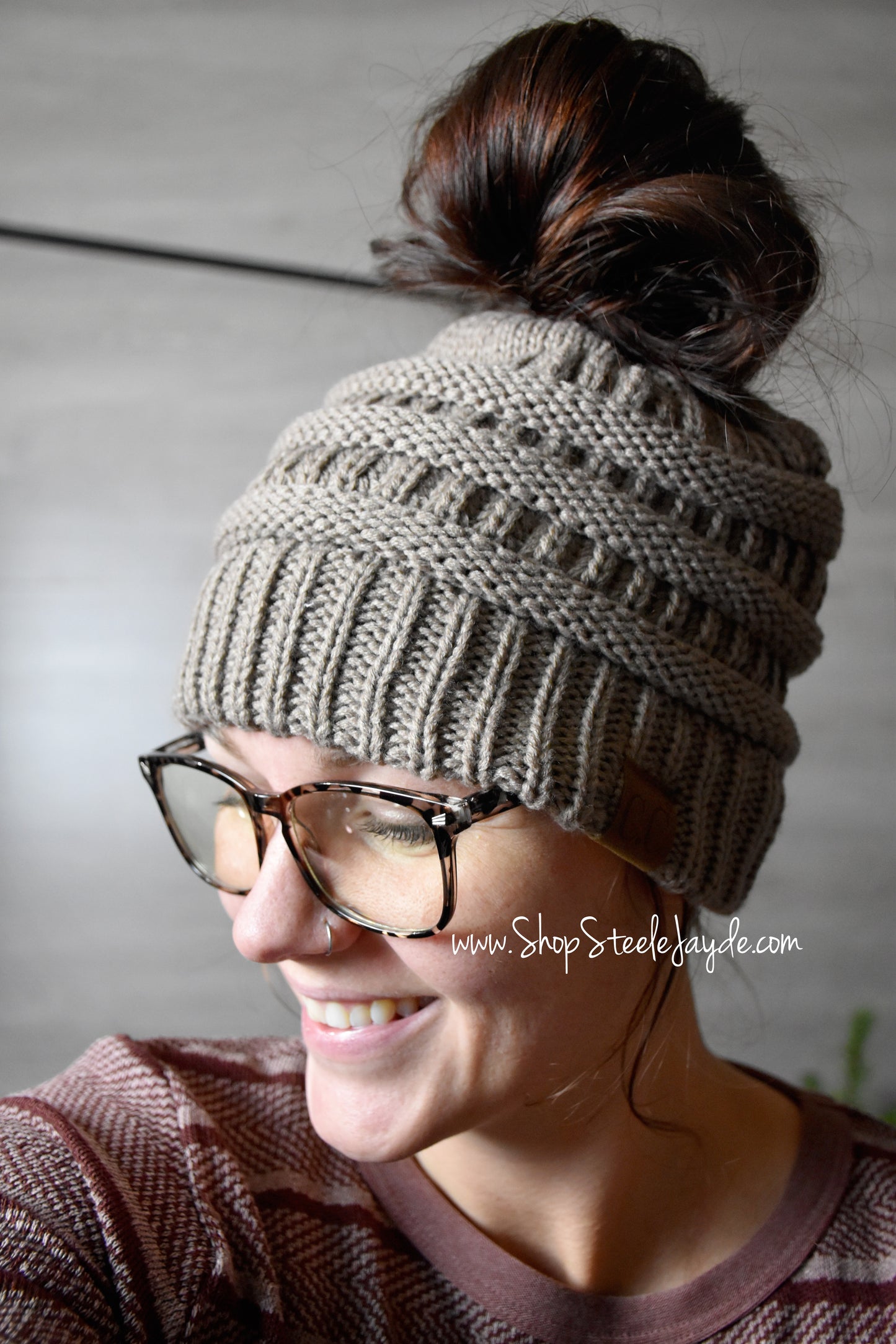 Messy Bun Beanie {Multiple Colors} CLEARANCE