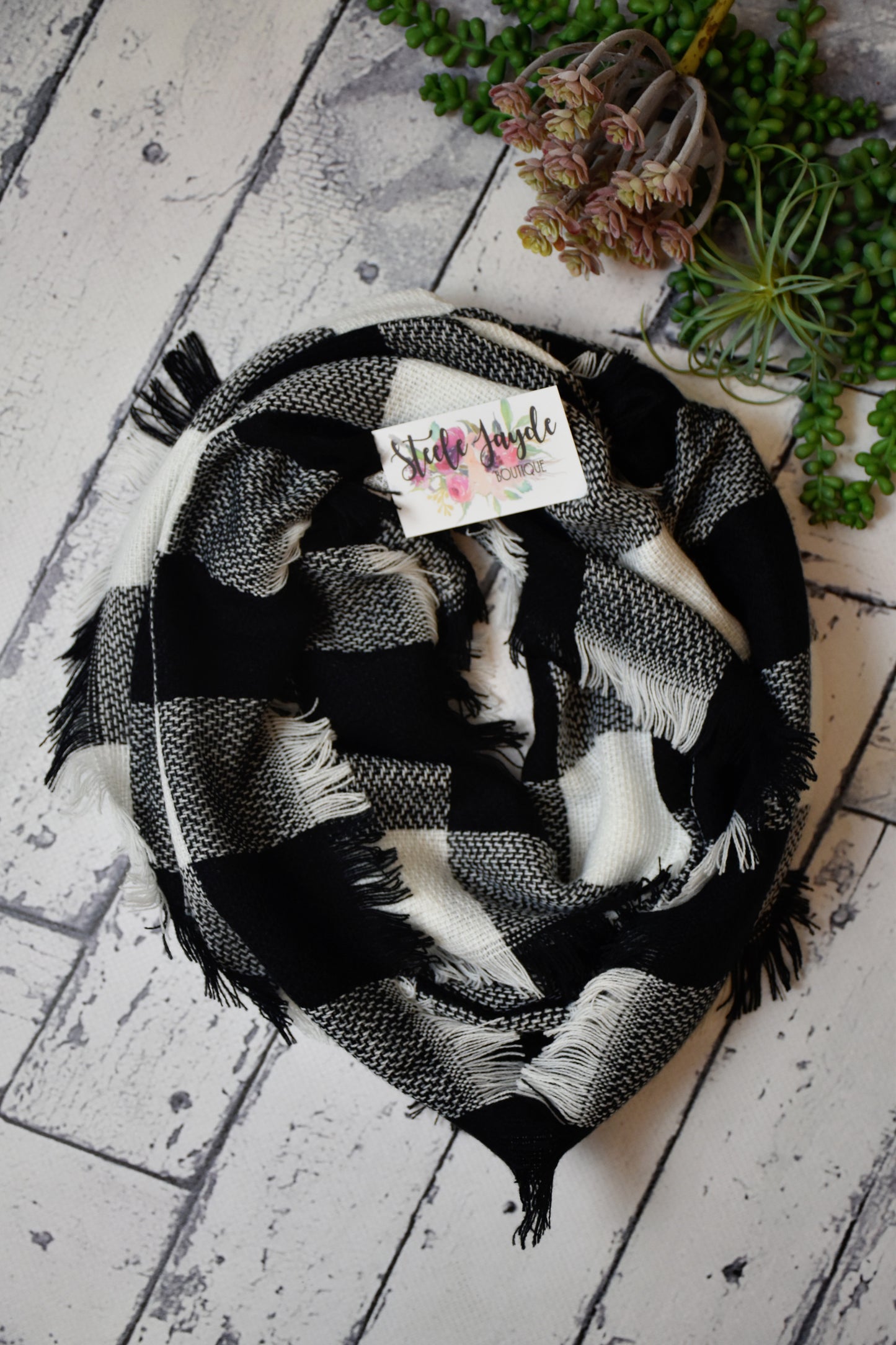 Plaid Fringe Infinity Scarf {Multiple Colors} CLEARANCE