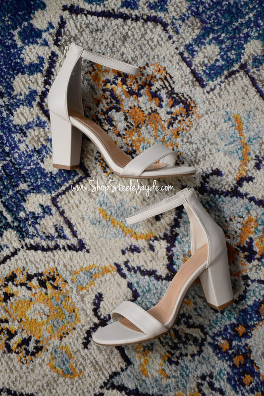Misty Ankle Strap Heel {Ivory Nude} CLEARANCE