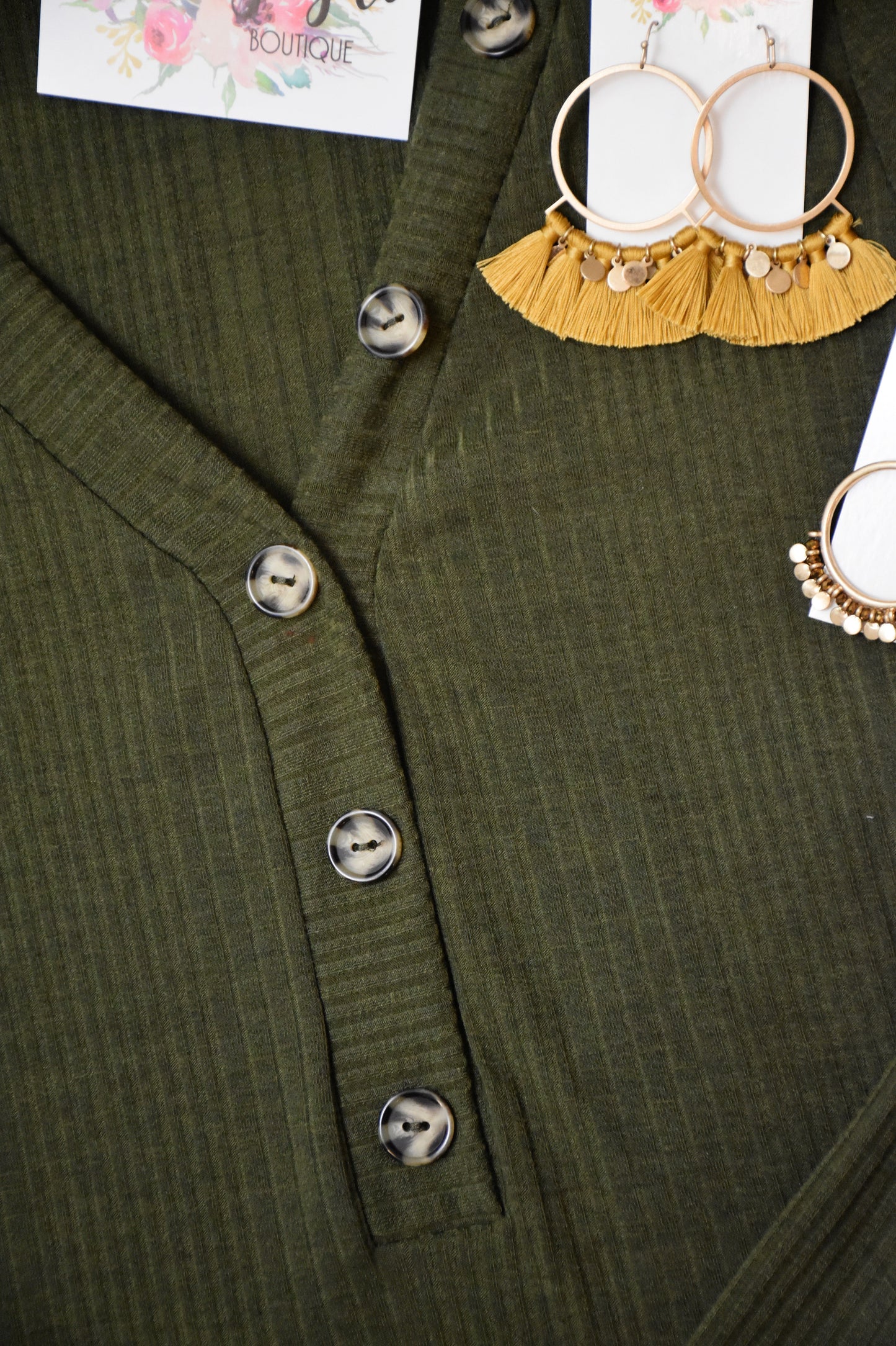 See You Later Ribbed Top {Olive}