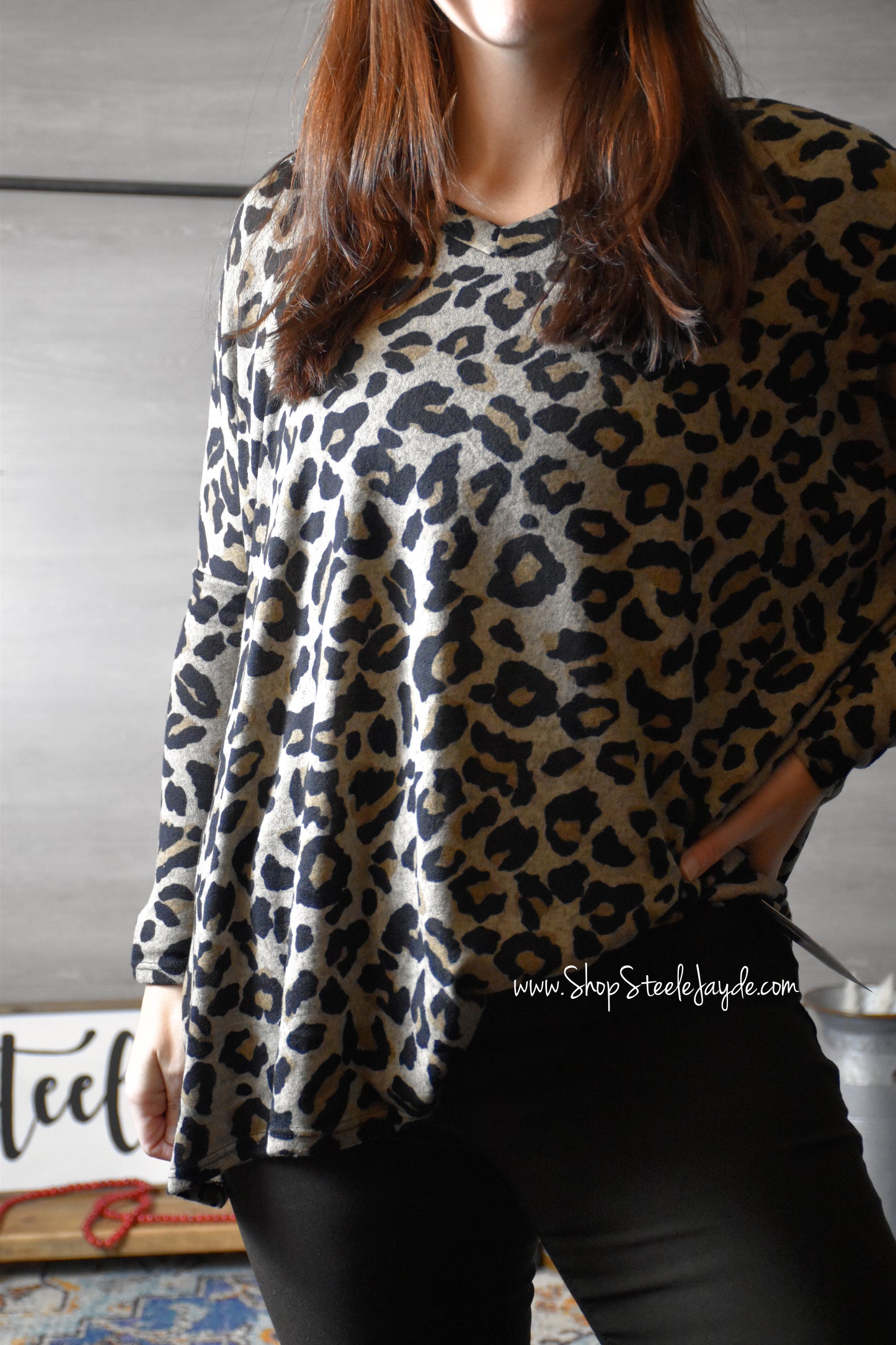 Hacci Brushed Leopard Tunic CLEARANCE