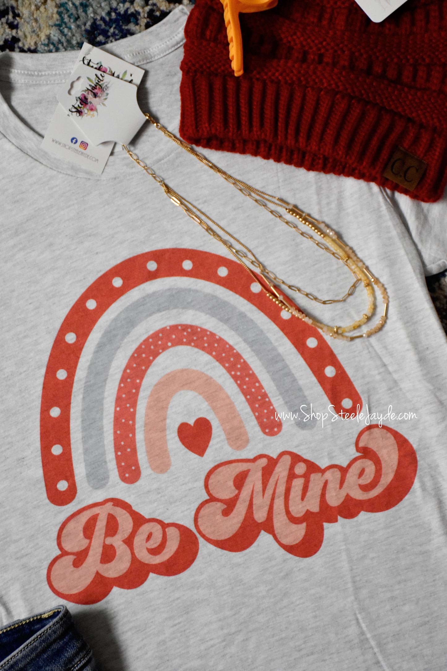 Be Mine Rainbow Graphic Tee
