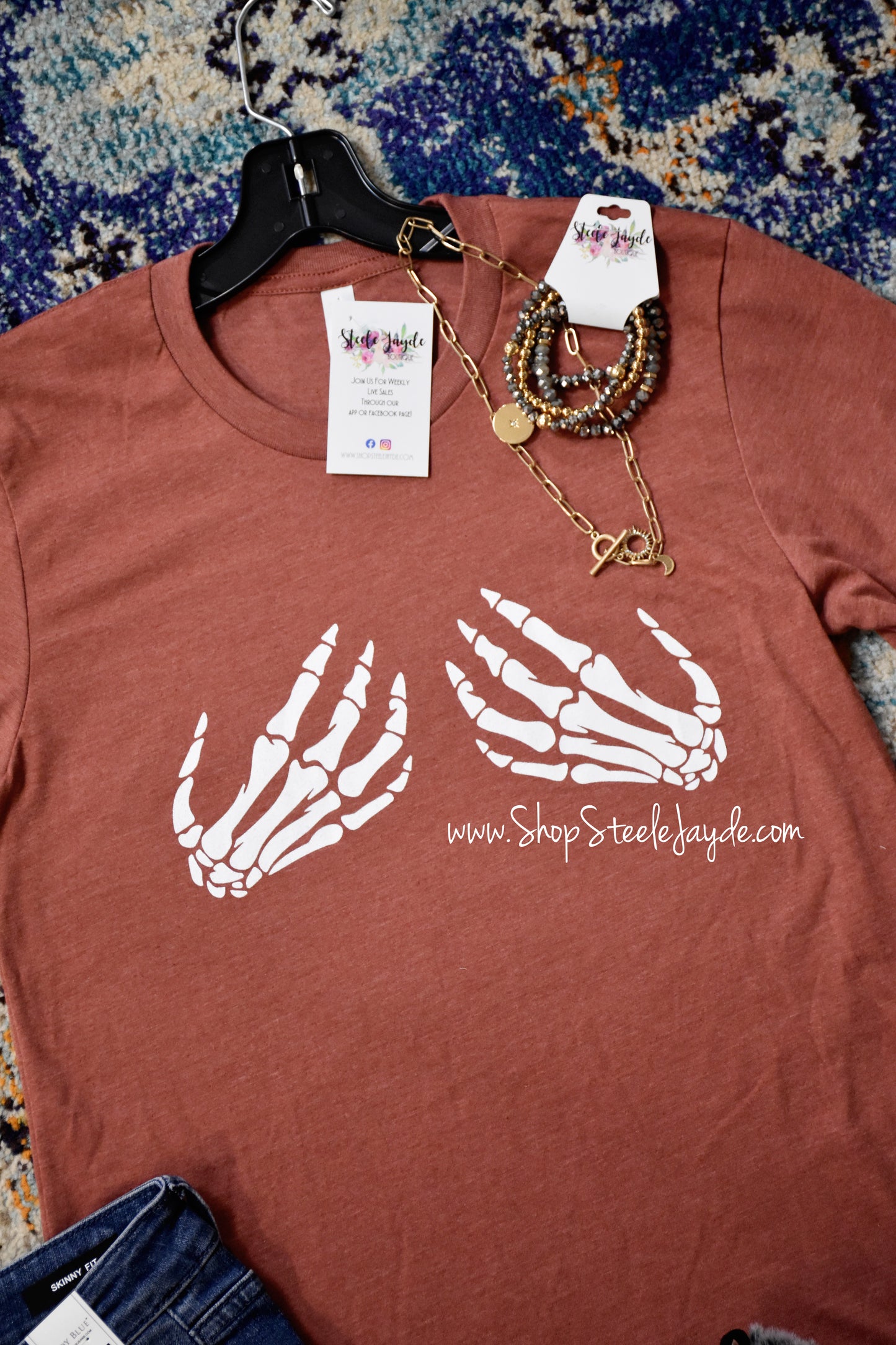 Skeleton Hands Graphic Tee CLEARANCE