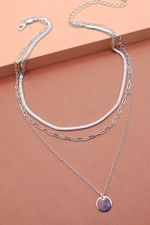 Snake Chain Pendant Layered Necklace