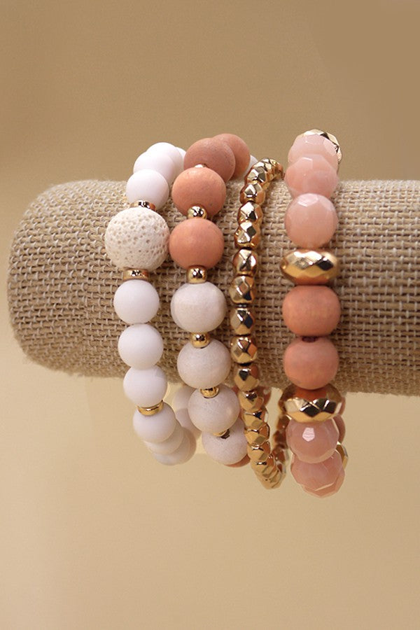 Wooden Mixed Stretch Bracelet Stack {Multiple Colors}