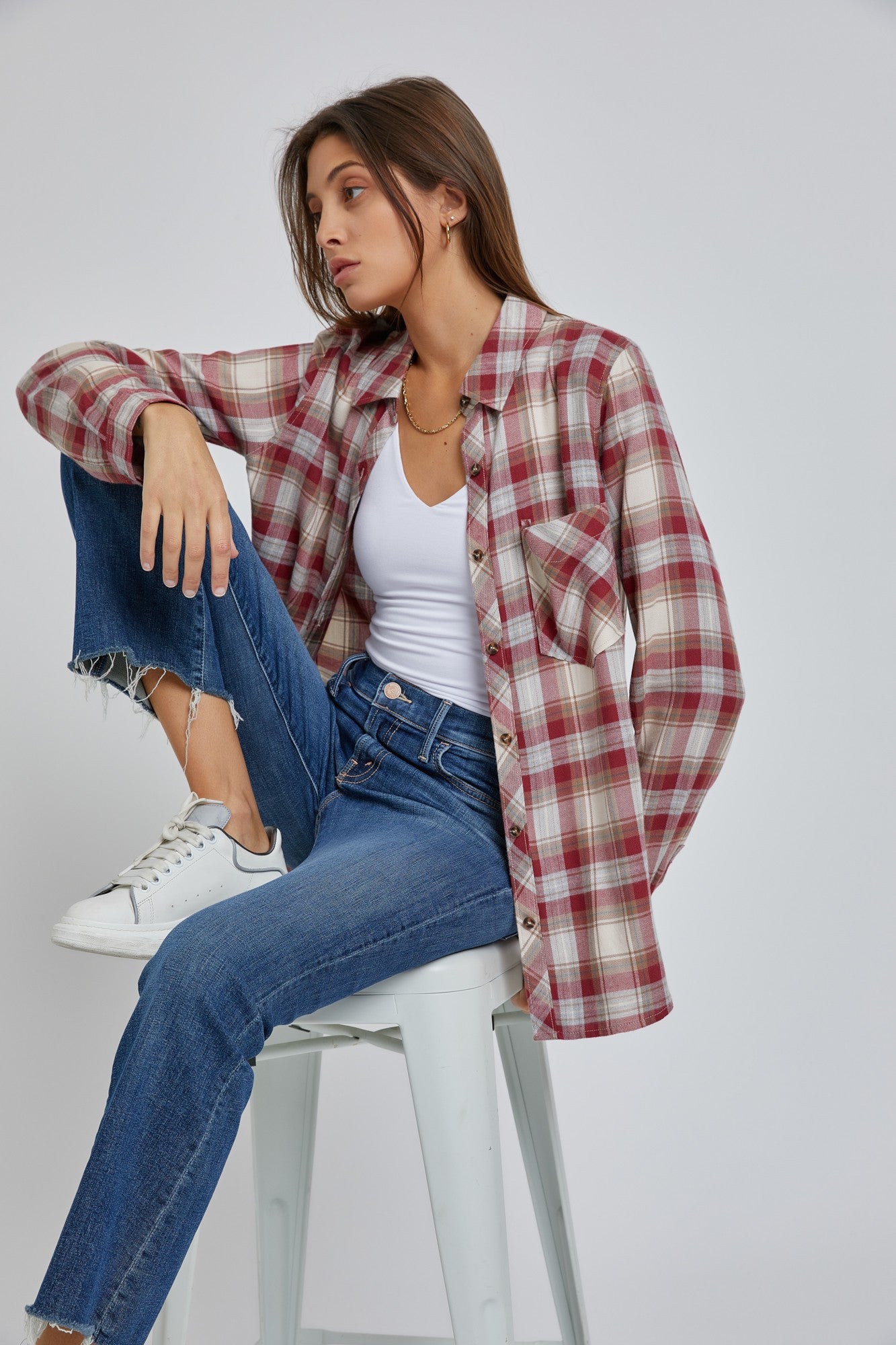 Slade Lightweight Plaid Top