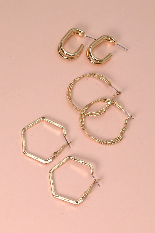 Hoop Variety Trio Earring Set