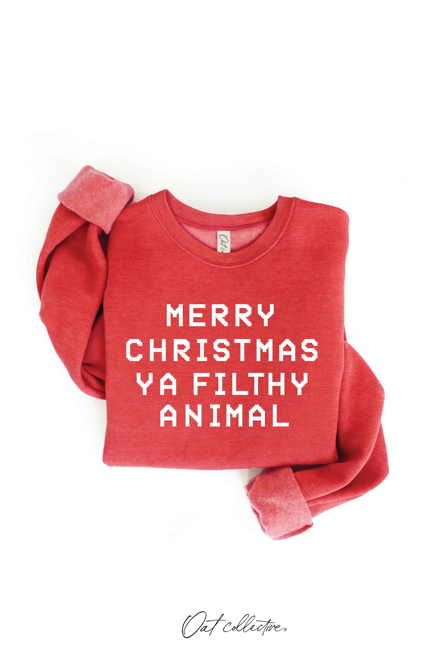 Merry Christmas Ya Filthy Animal Premier Pullover {Cranberry}