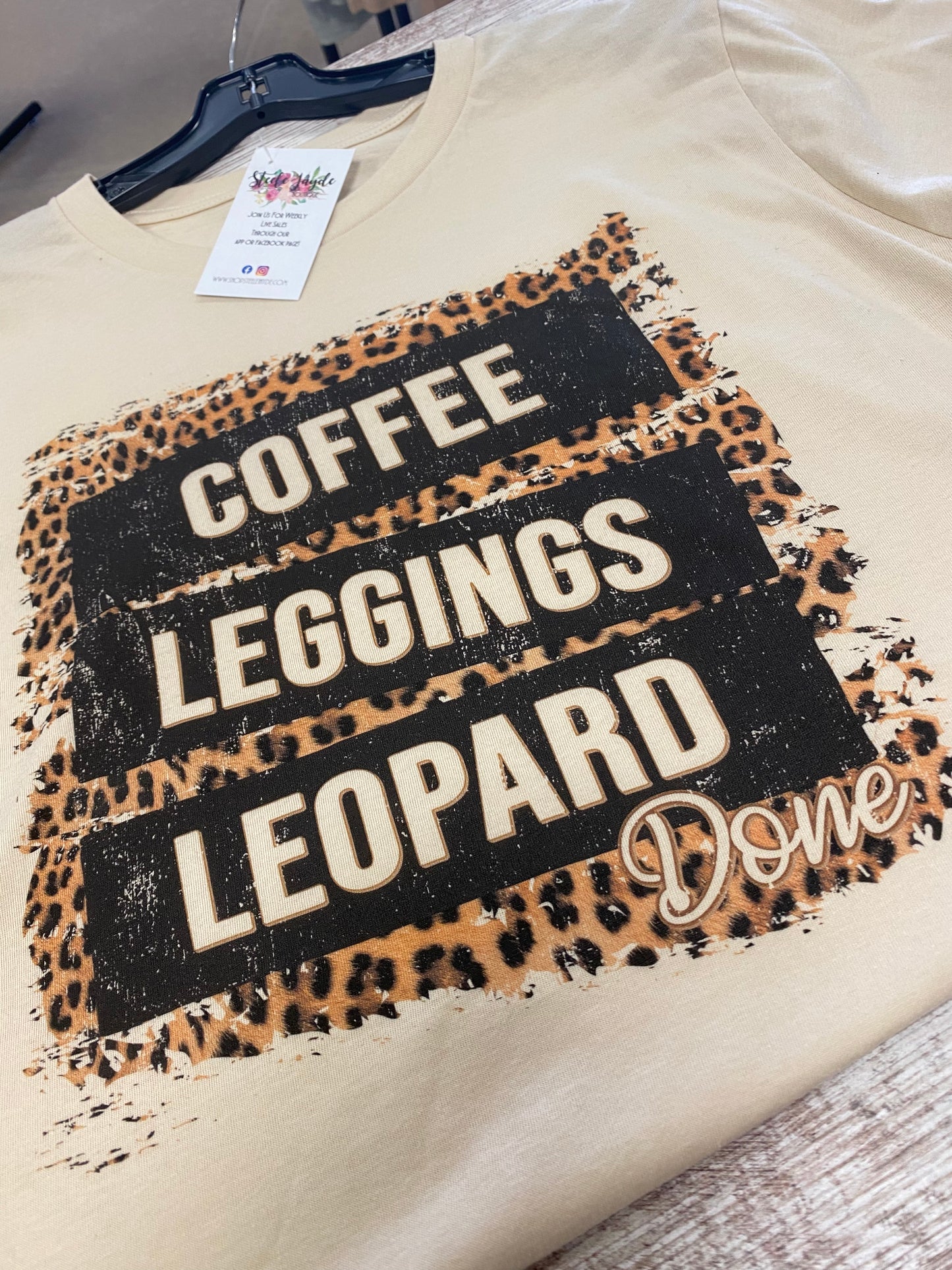 Coffee Leggings Leopard Graphic Tee