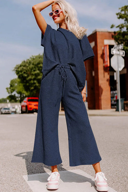 {SAMPLE SALE} *FINAL SALE* Navy Blue Lux Textured Set