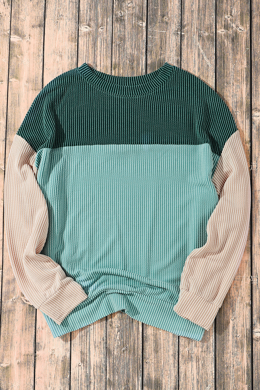 Caleb Ribbed Colorblock Top {Mint}