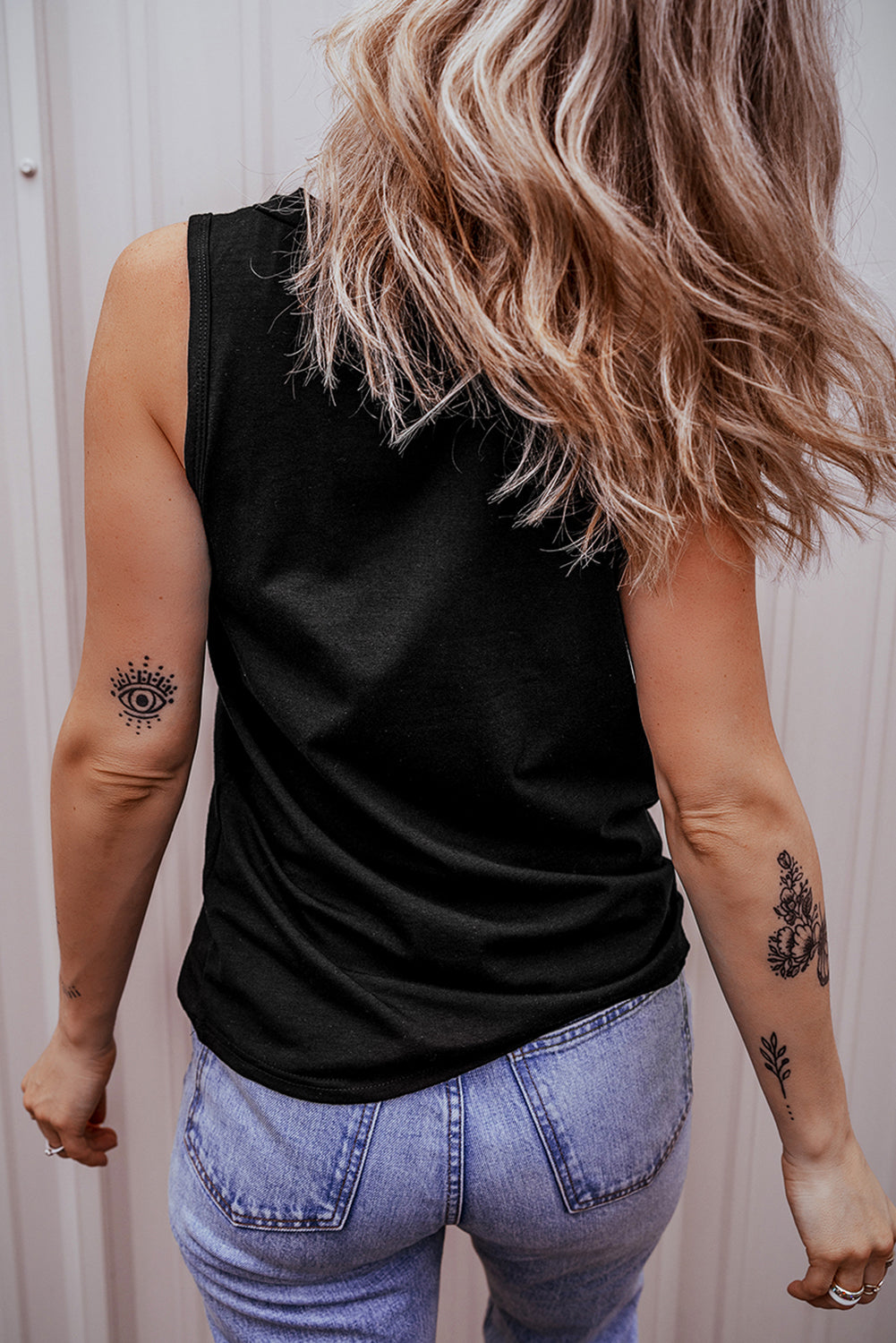 {SAMPLE SALE} *FINAL SALE* Black Henley Inspired Tank