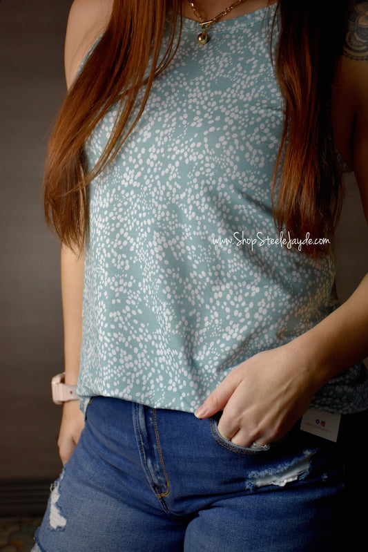 Vanessa Mint High Neck Tank