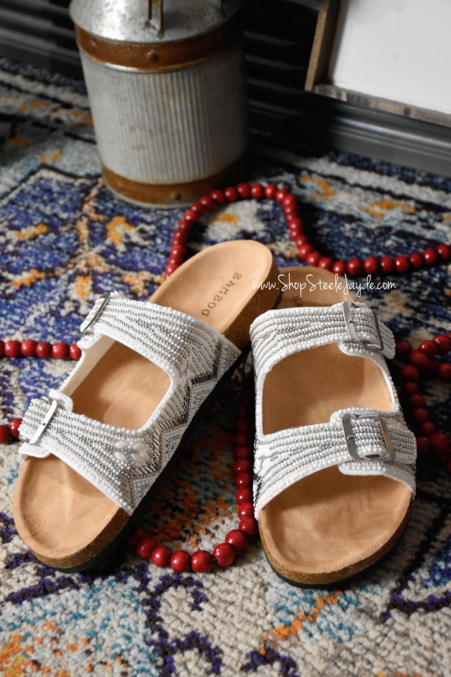 Birk Boho Detailed Sandal {White}