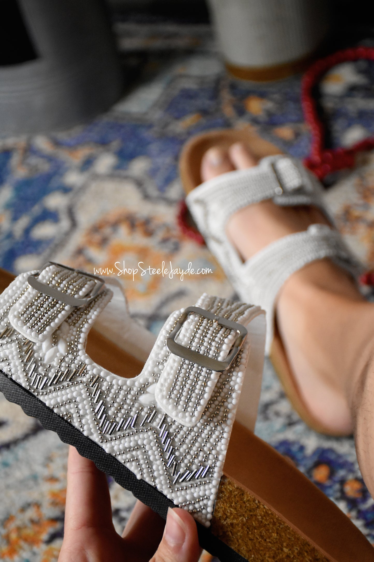 Birk Boho Detailed Sandal {White}