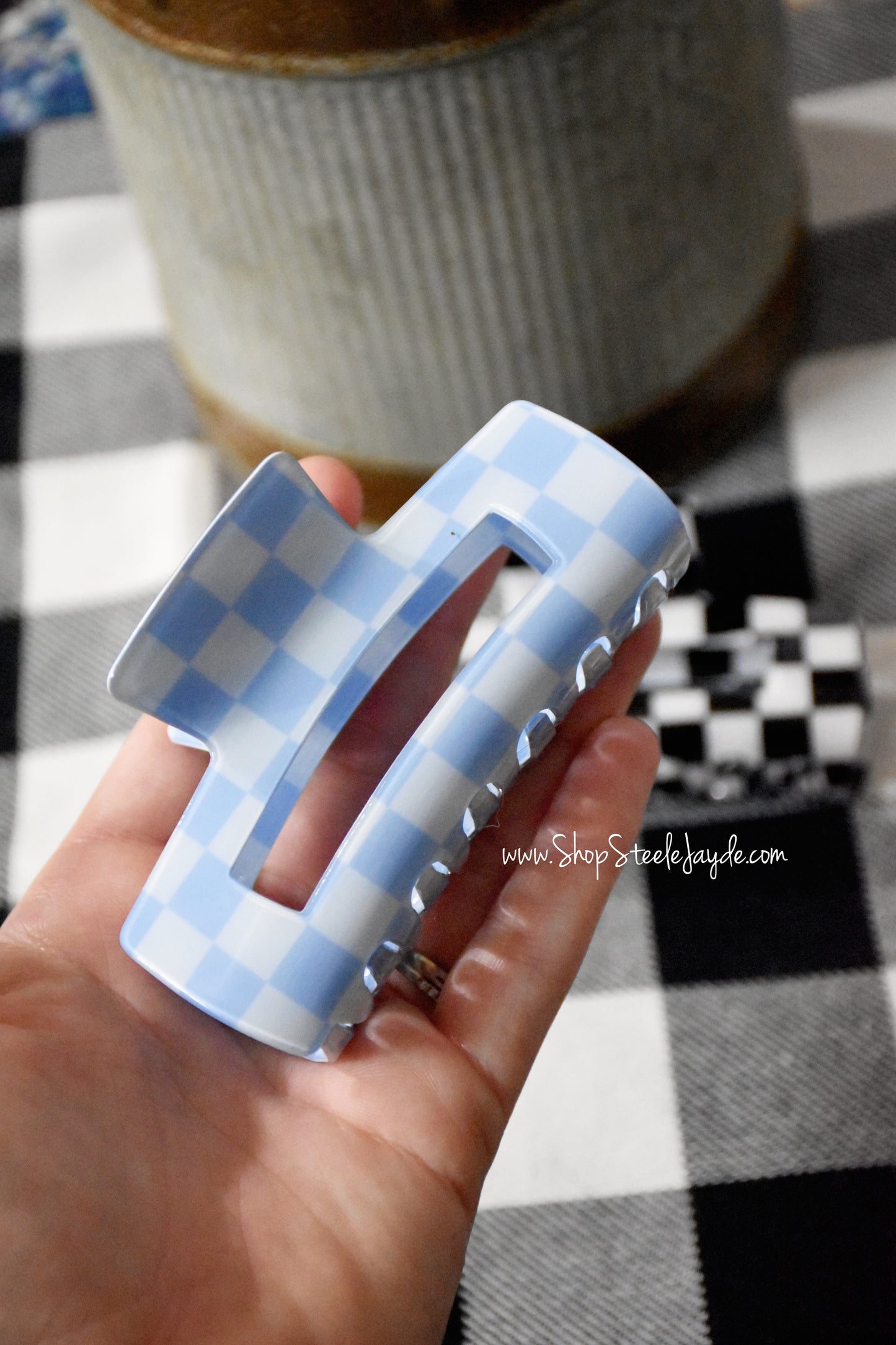 Jumbo Checkered Claw Clip {Multiple Colors}