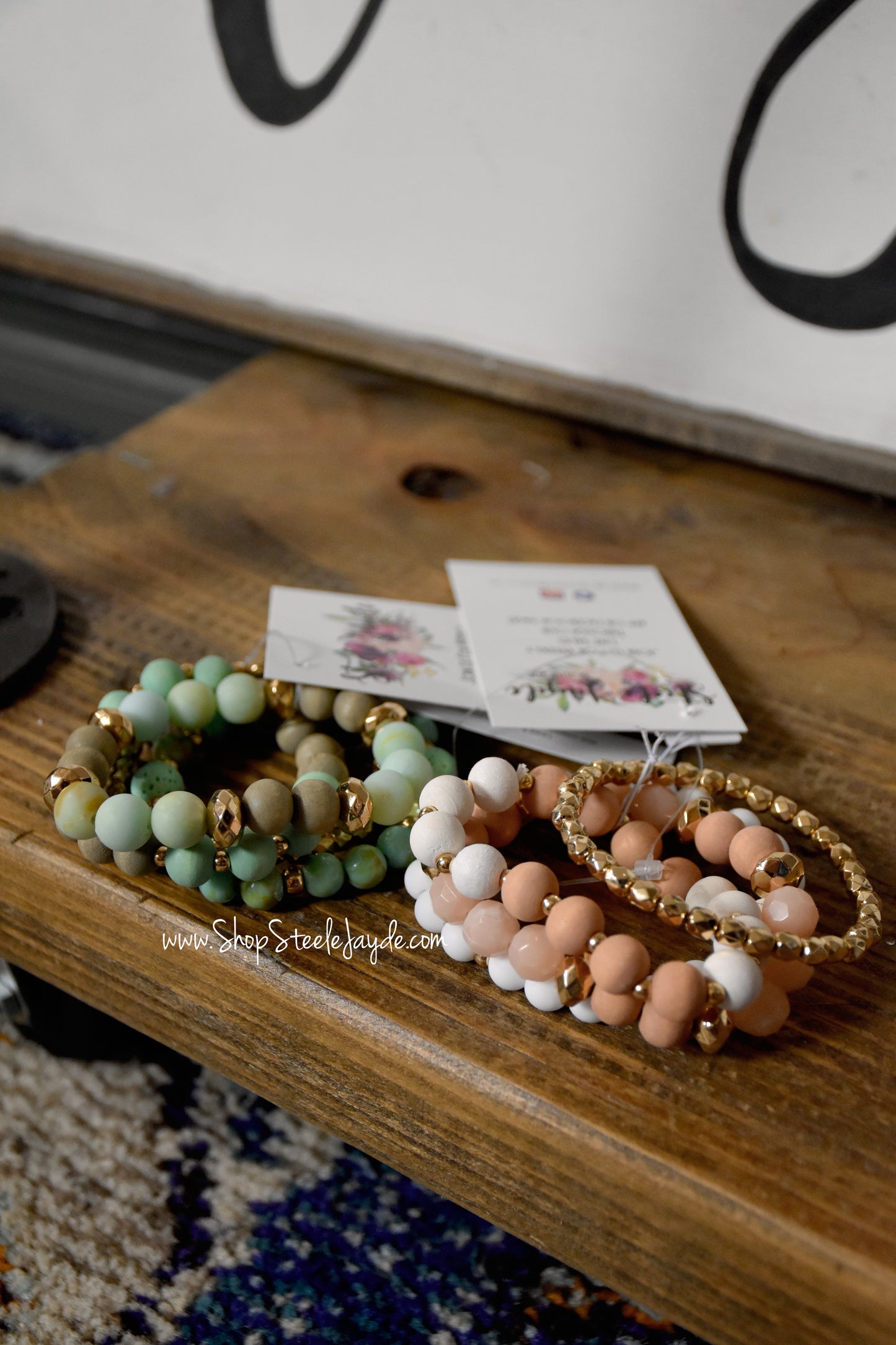 Wooden Mixed Stretch Bracelet Stack {Multiple Colors}