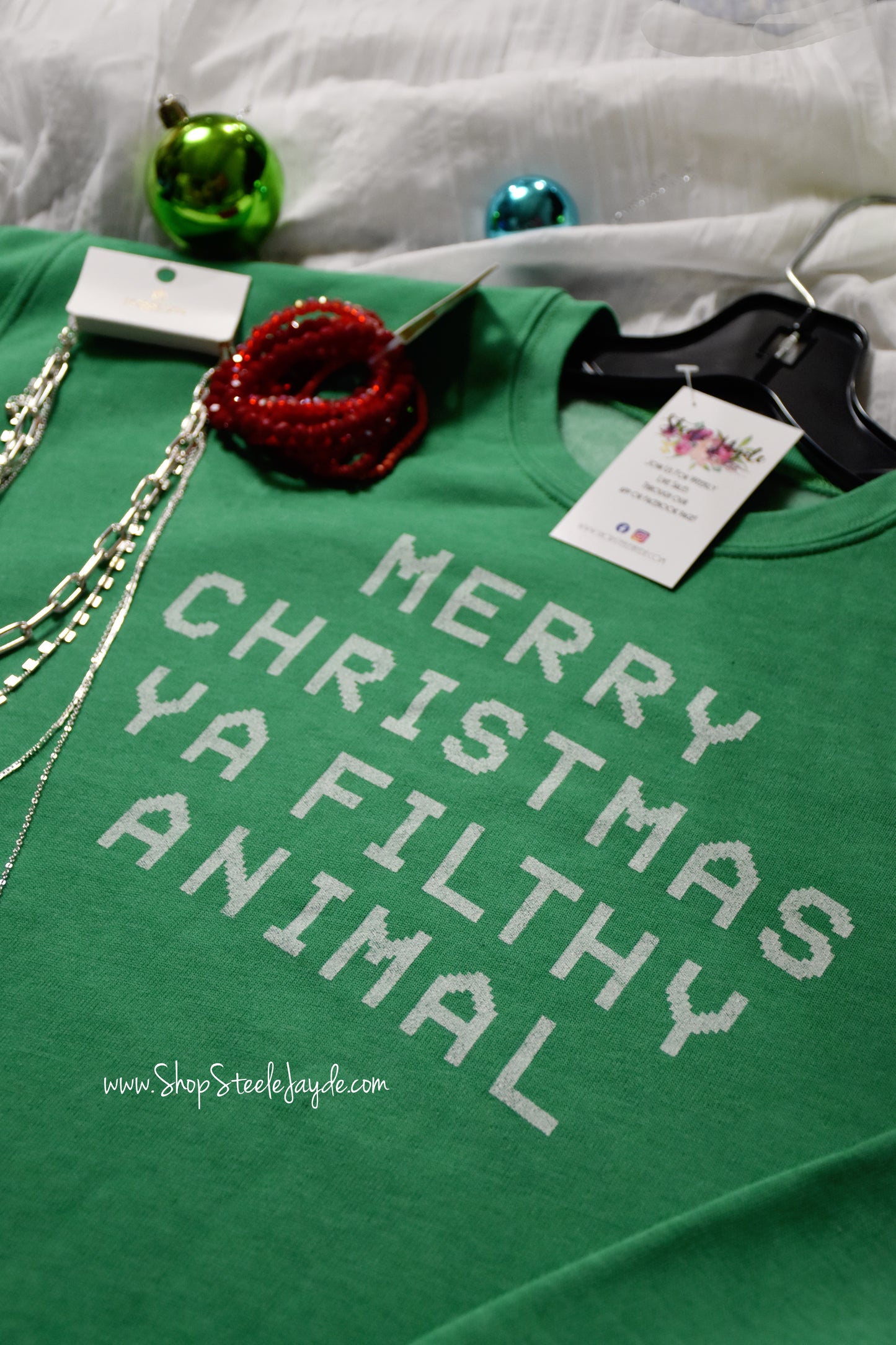 Merry Christmas Ya Filthy Animal Premier Pullover {Emerald}