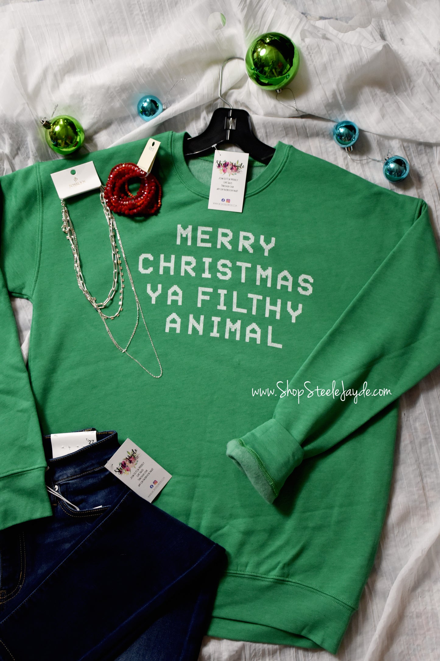 Merry Christmas Ya Filthy Animal Premier Pullover {Emerald}