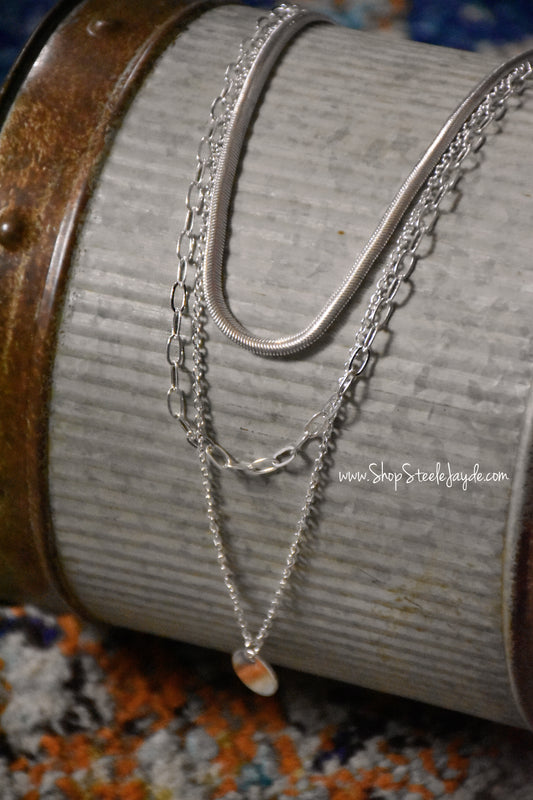 Snake Chain Pendant Layered Necklace