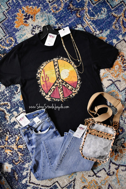 Leopard Desert Peace Graphic Tee CLEARANCE