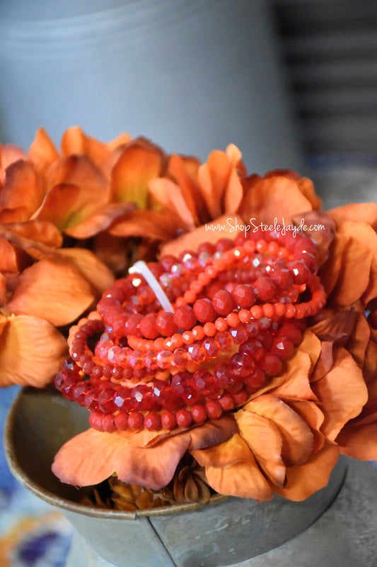 Ledger Shimmer Bracelet Stack {Red}