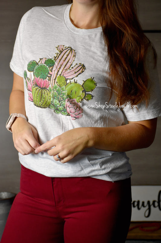 Pink Cactus Graphic Tee
