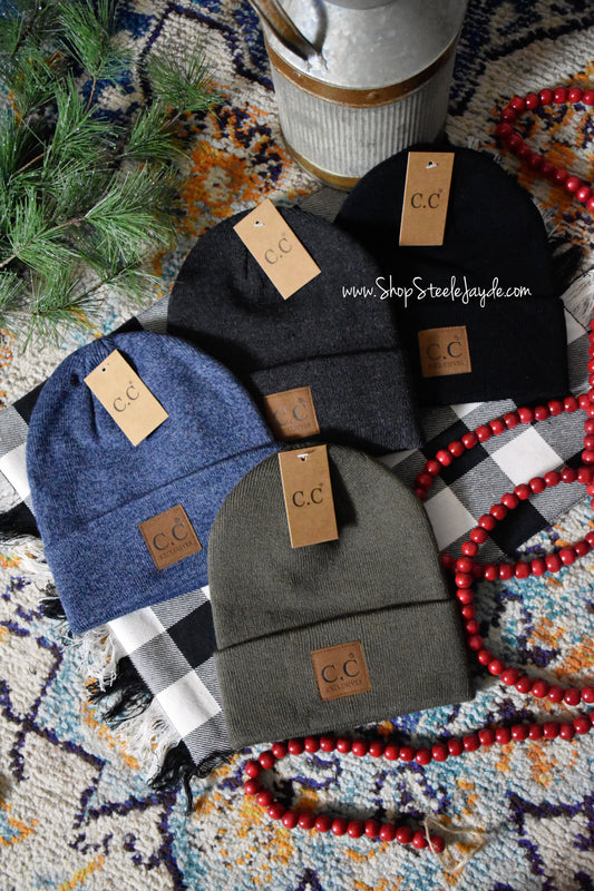 Classic Solid Patch Unisex Beanie {Multiple Colors}