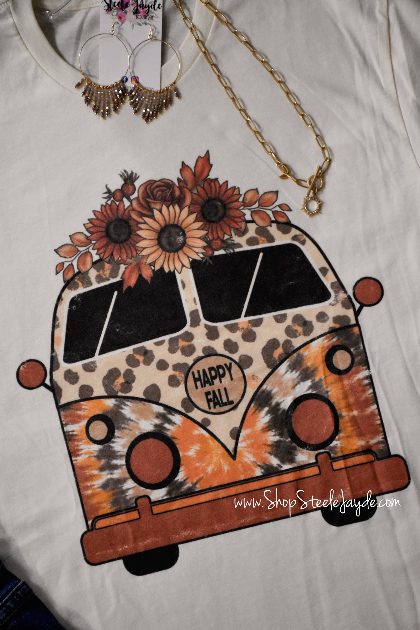 Happy Fall Groovy Bus Graphic Tee